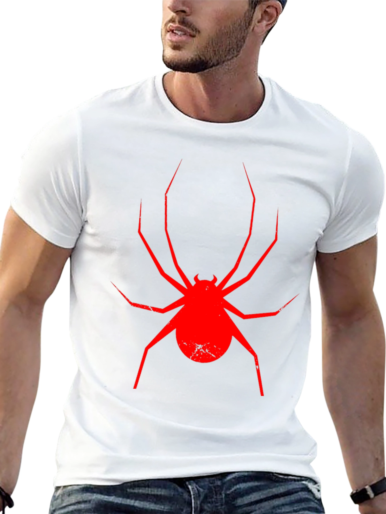 Red Spider Graphic Black T-Shirt - 13