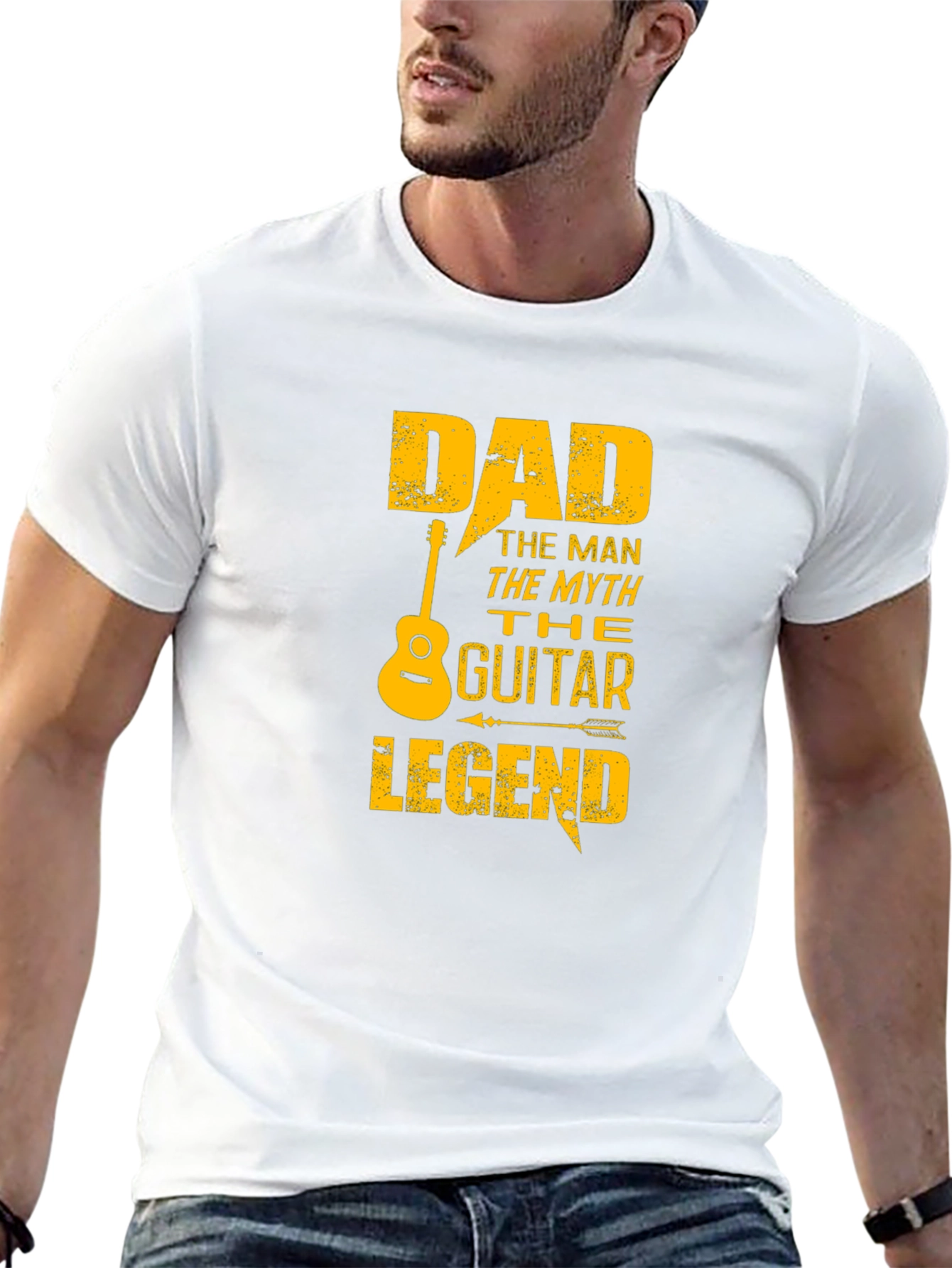 Black Dad Guitar Legend Black Graphic T-Shirt view 13