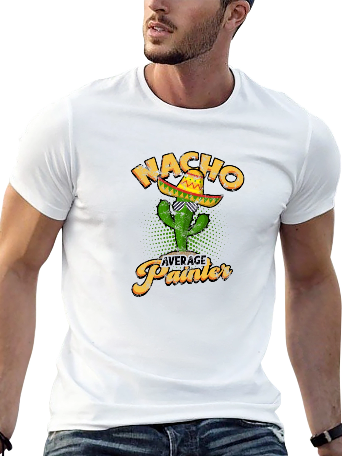 Black Nacho Average Painter Cactus T-Shirt view 13