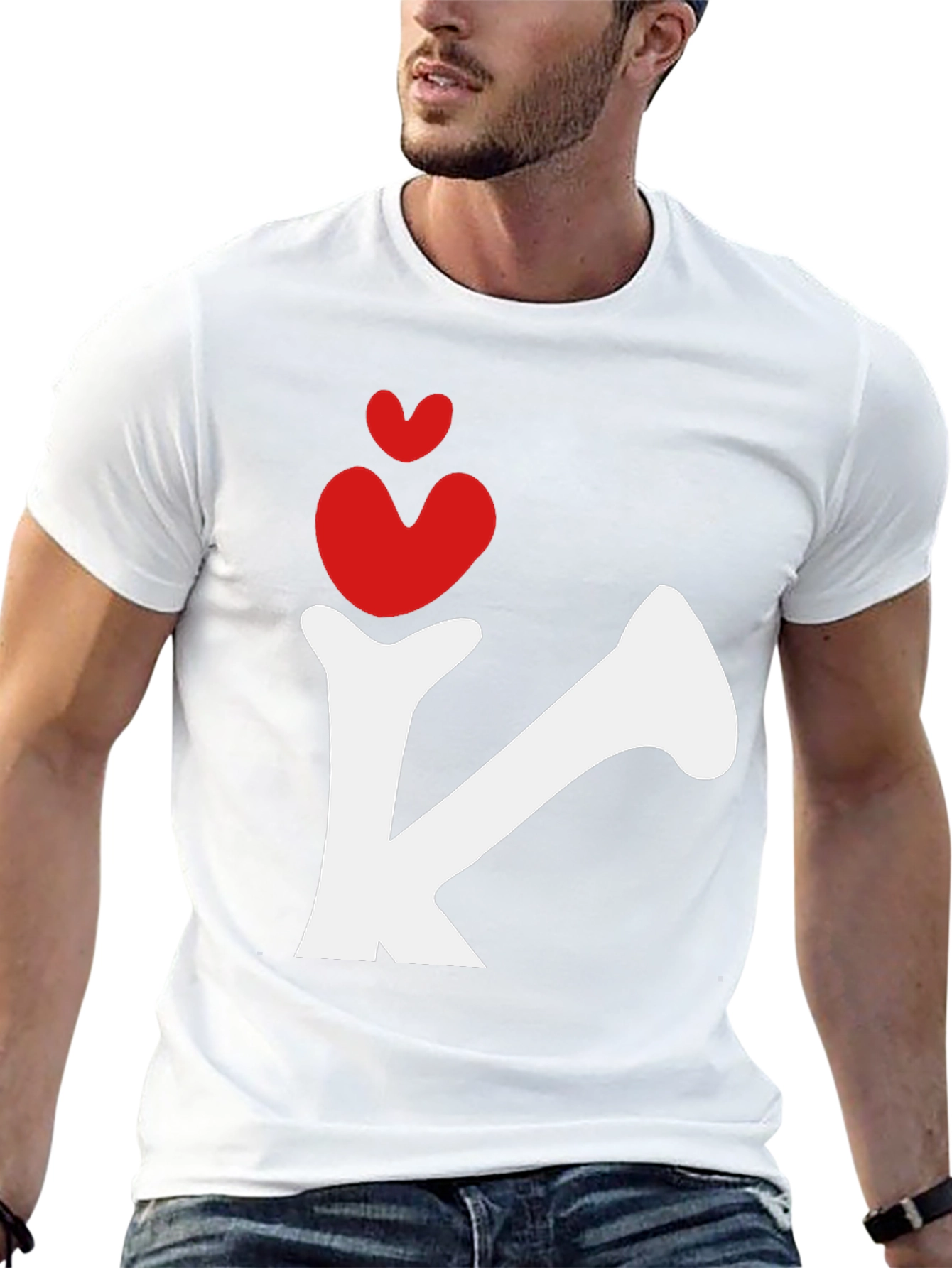 Heart Initial K Black Tee - 13