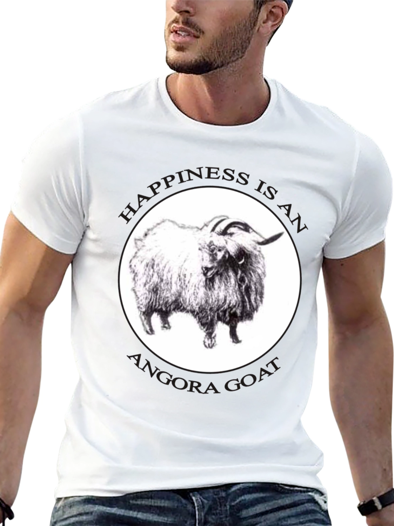 Black Angora Goat Happiness Black T-Shirt view 13