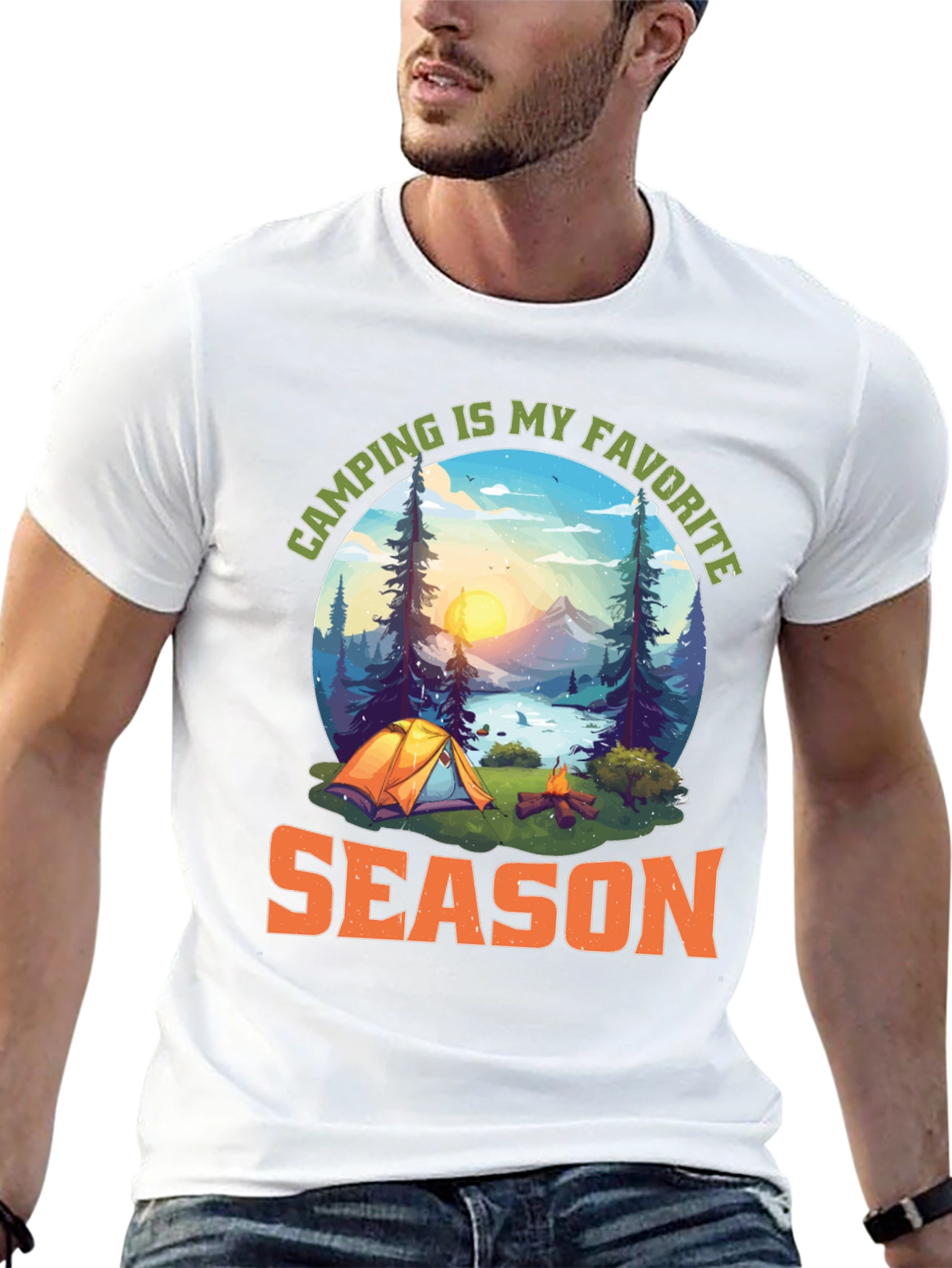 Black Camping Is My Favorite Season Graphic T-Shirt view 13