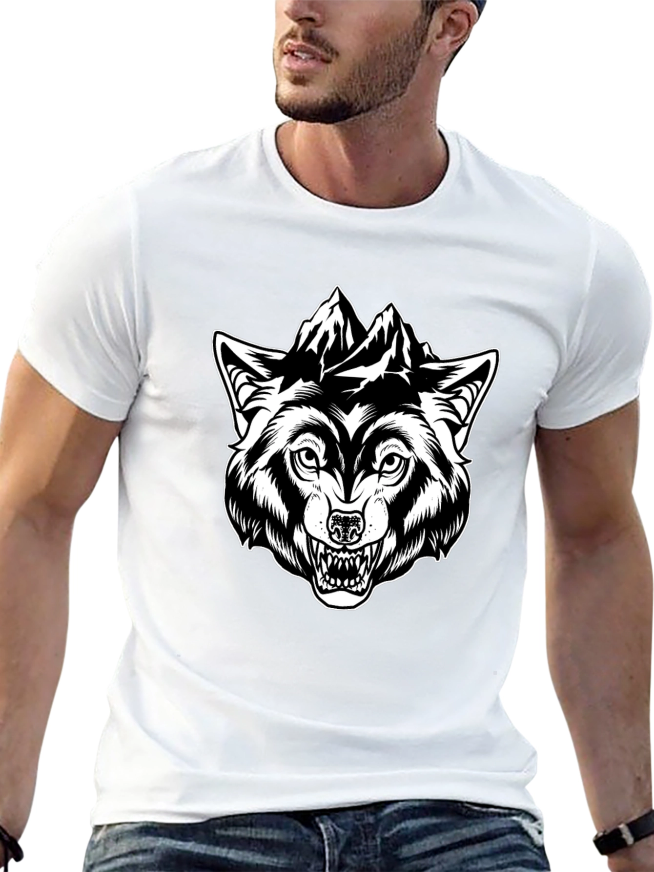 Black Wolf Mountain Graphic Tee - Black view 13