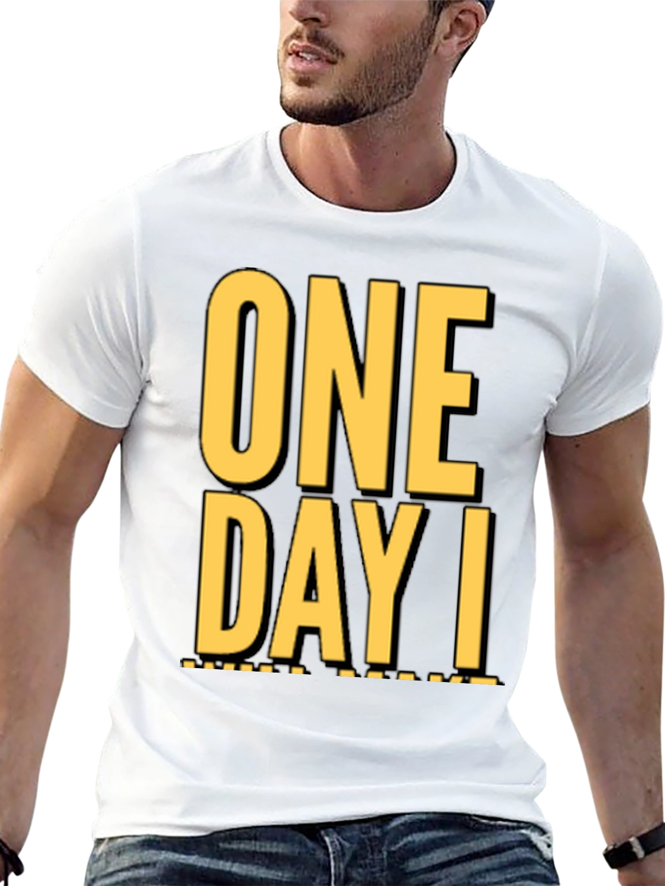 Black One Day I T-Shirt - Stylish Graphic Tee view 13