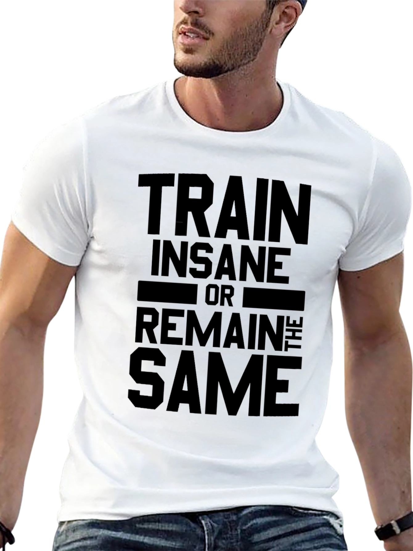 Black Train Insane T-Shirt - Motivational Fitness Apparel view 13