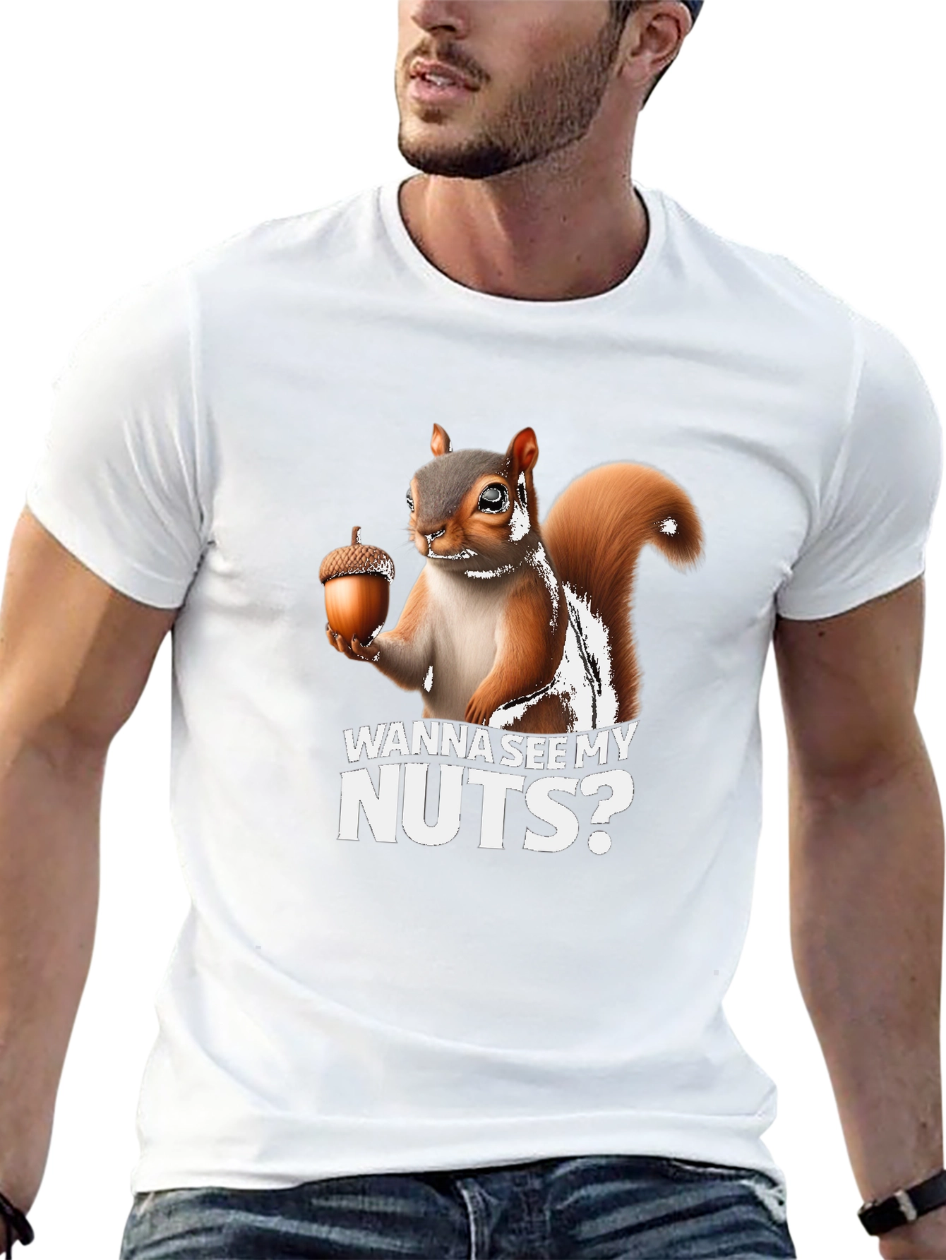 Black Funny Squirrel Wanna See My Nuts T-Shirt view 13