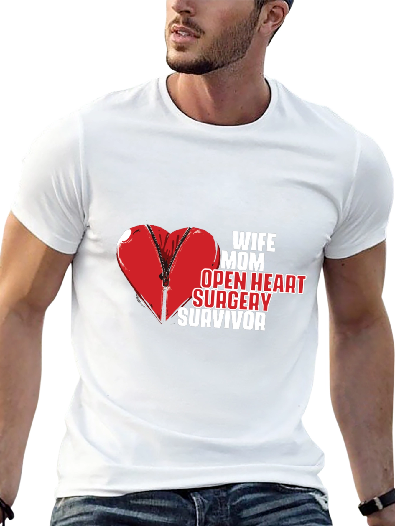 Wife Mom Open Heart Surgery Survivor Tee - 13