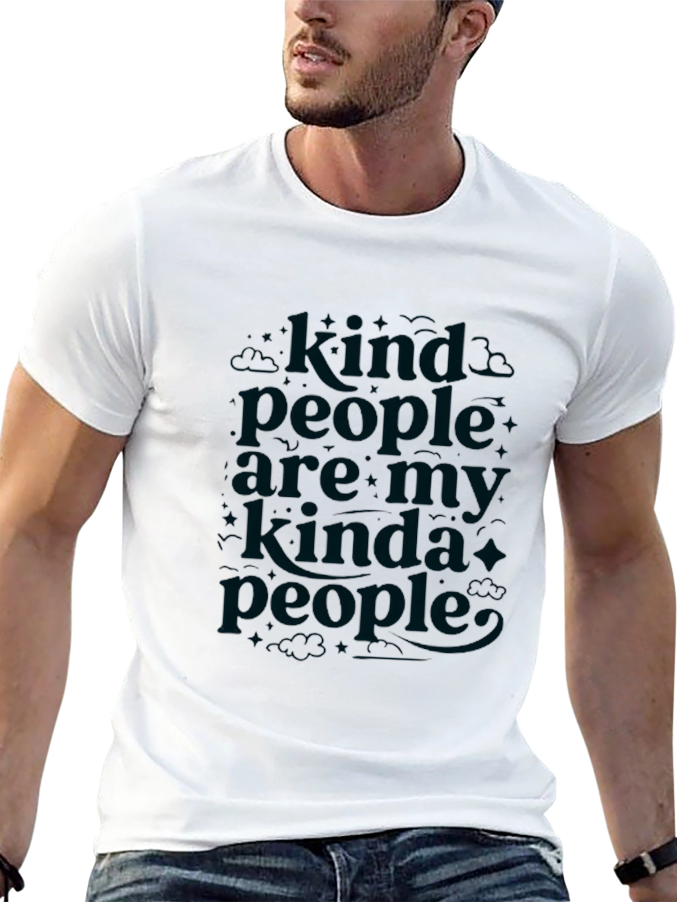 Black Kind People Graphic Tee - Soft Cotton Crewneck T-Shirt view 13