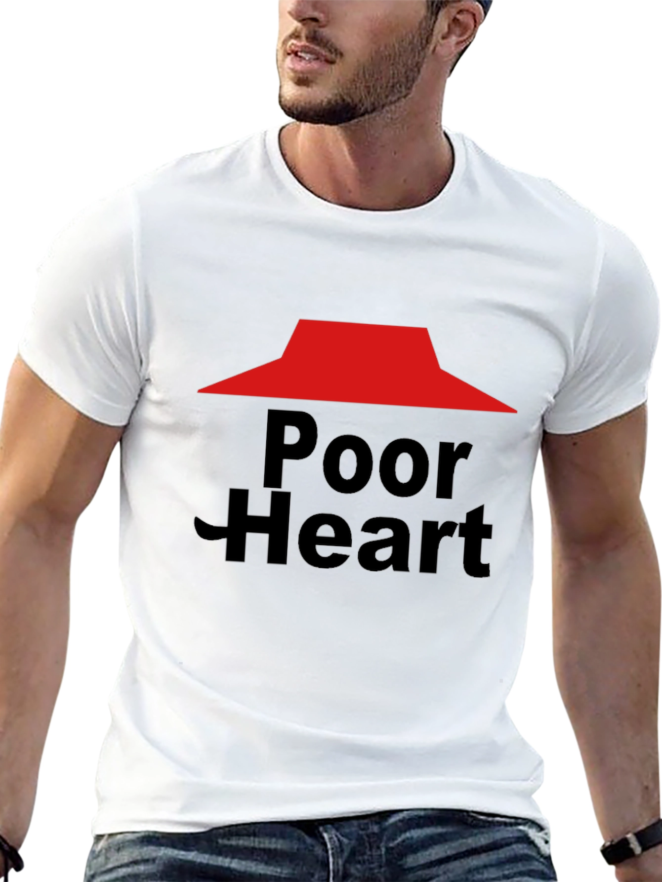 Black Poor Heart Funny Graphic T-Shirt view 13