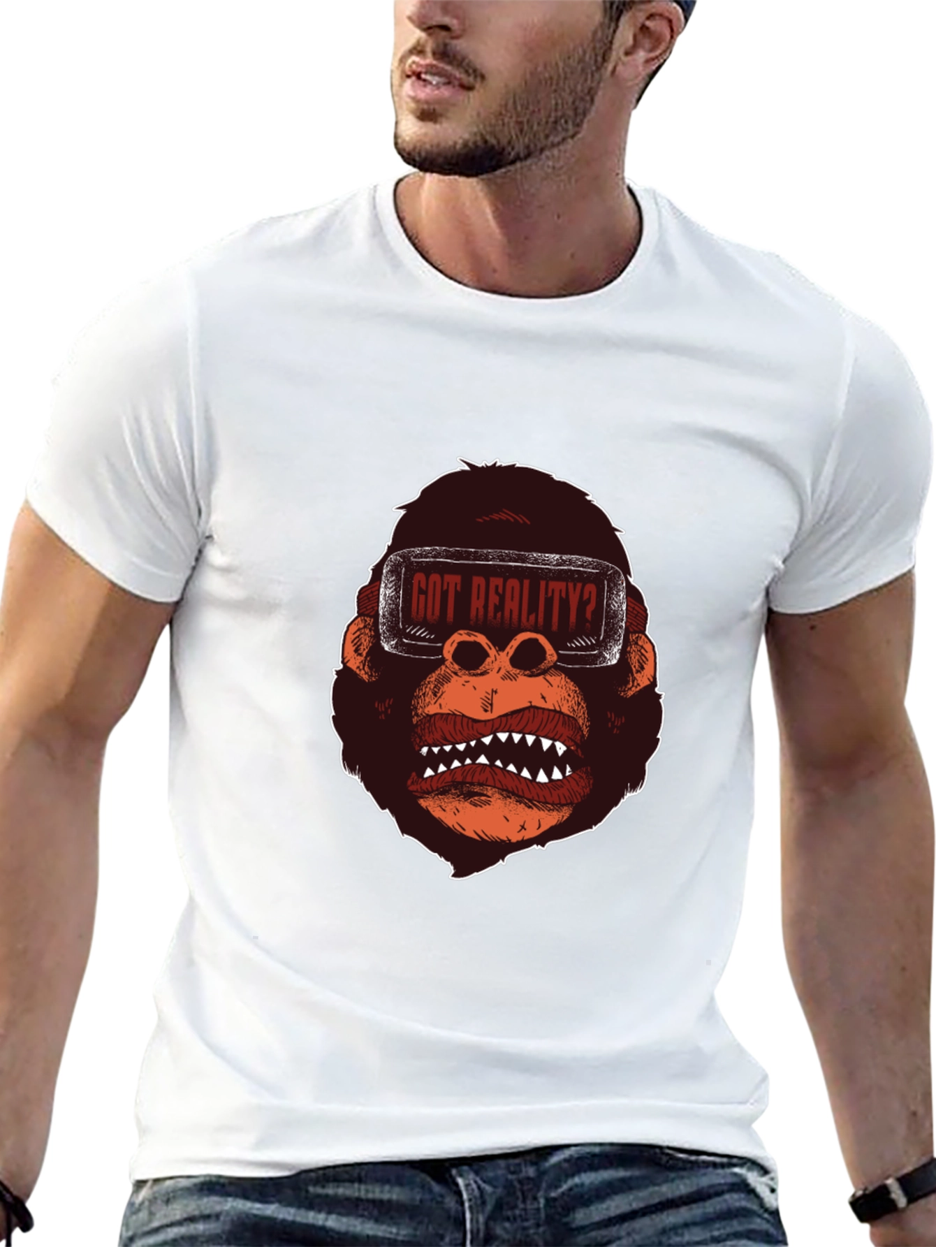 Black Got Reality? Gorilla VR Graphic T-Shirt view 13