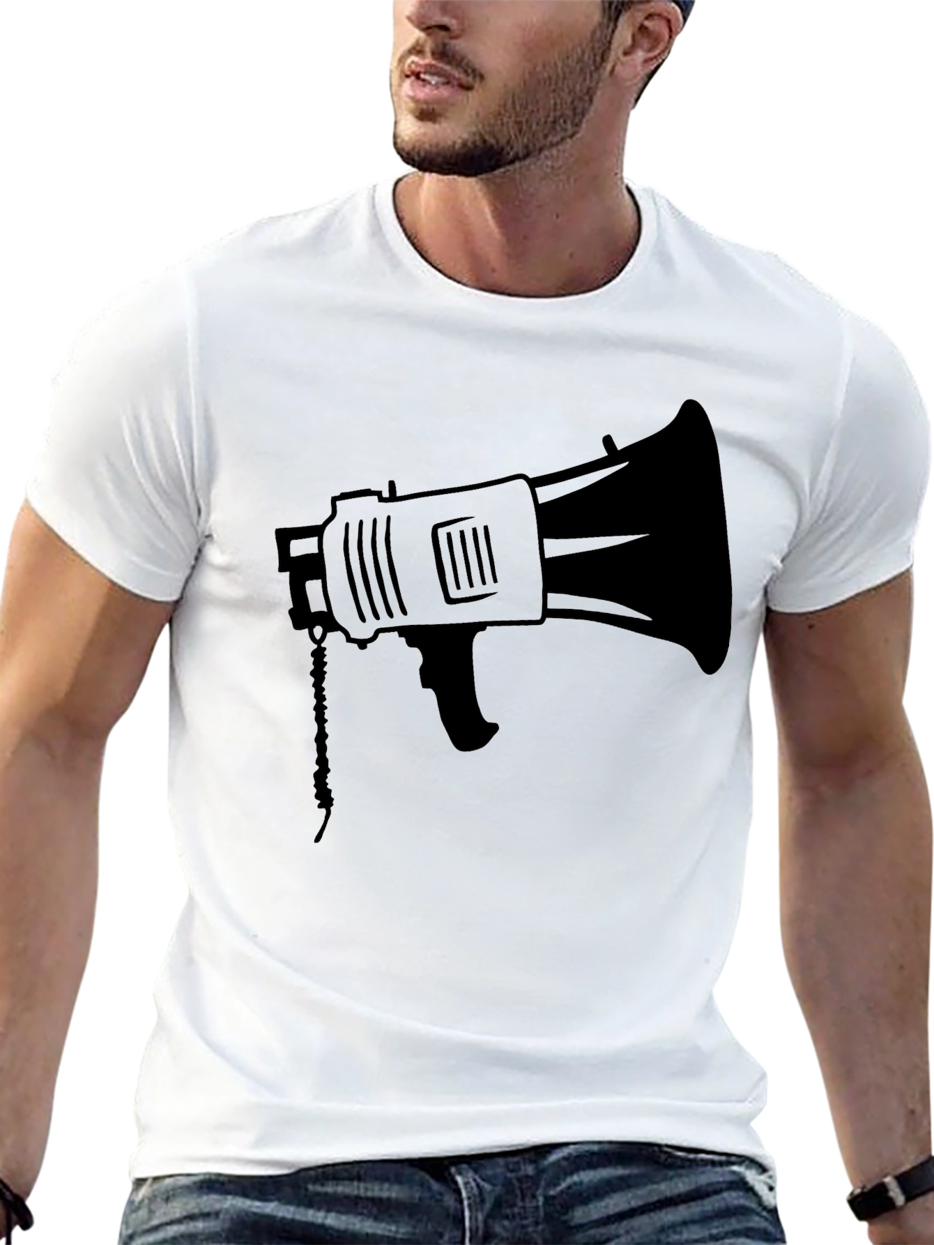 Black Black Megaphone Graphic Tee - Loud & Proud! view 13