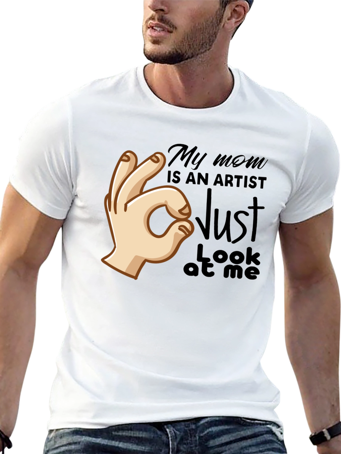 Black My Mom is an Artist T-Shirt - Funny Graphic Tee view 13