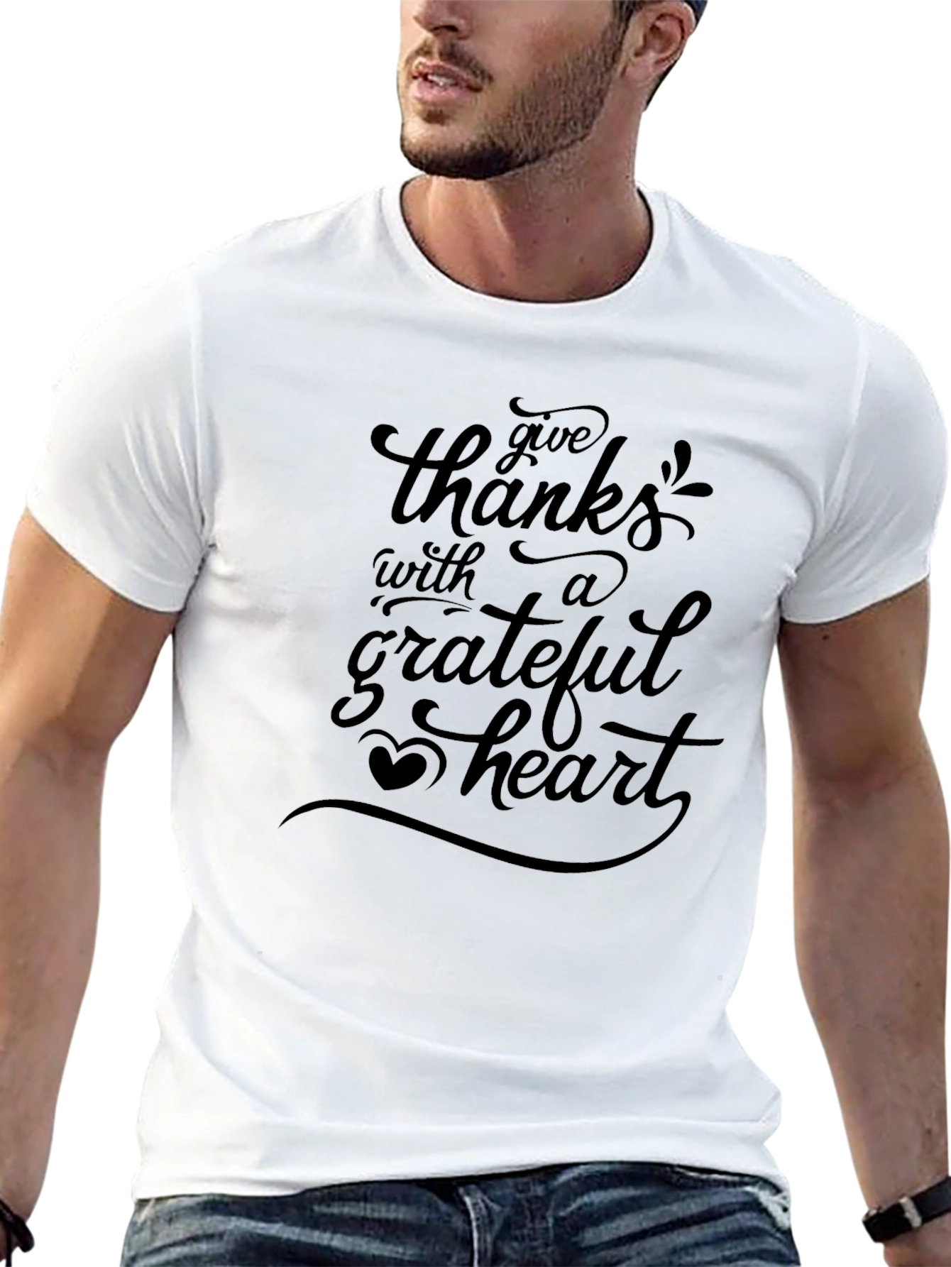 Black Grateful Heart Graphic Tee - Soft Cotton Blend view 13