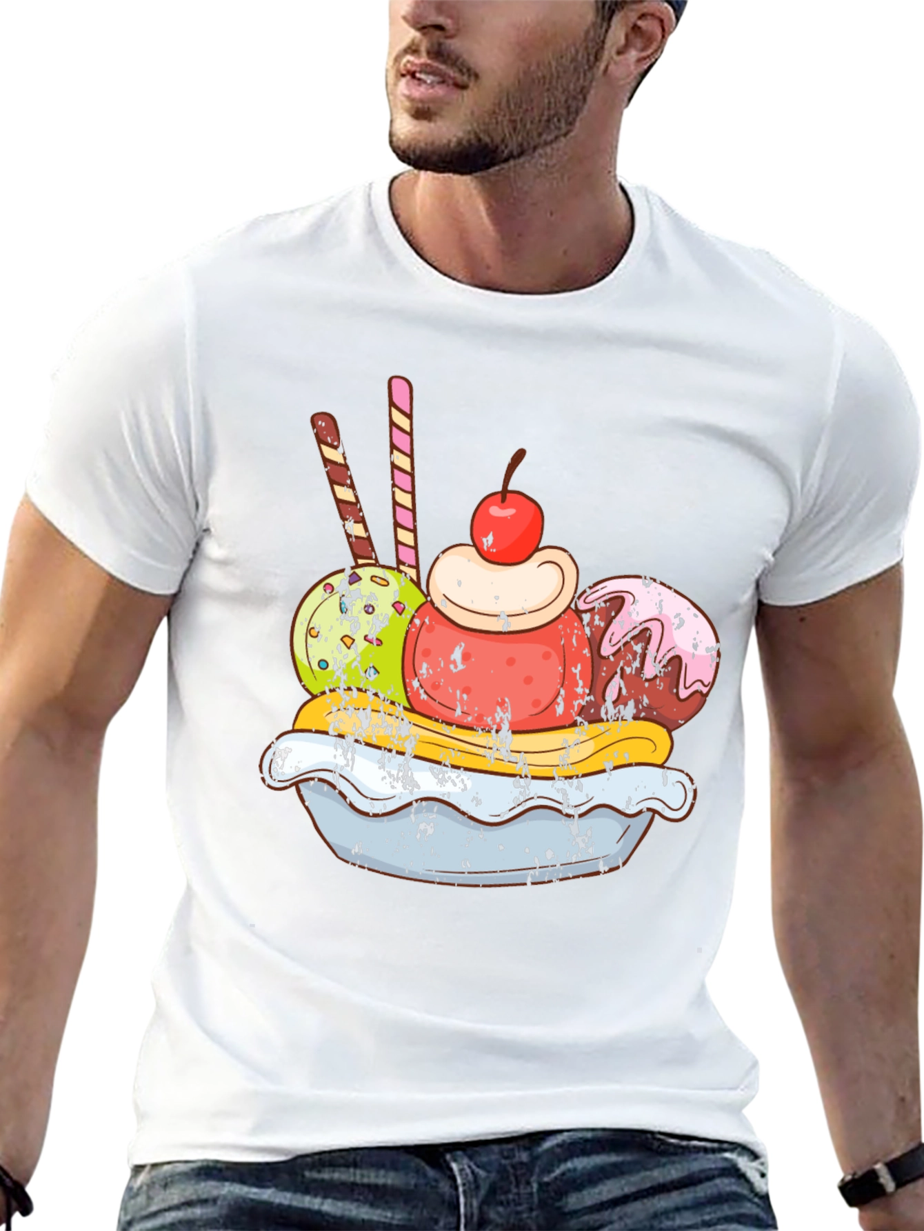 Black Ice Cream Sundae Graphic Tee - Tasty Design view 13