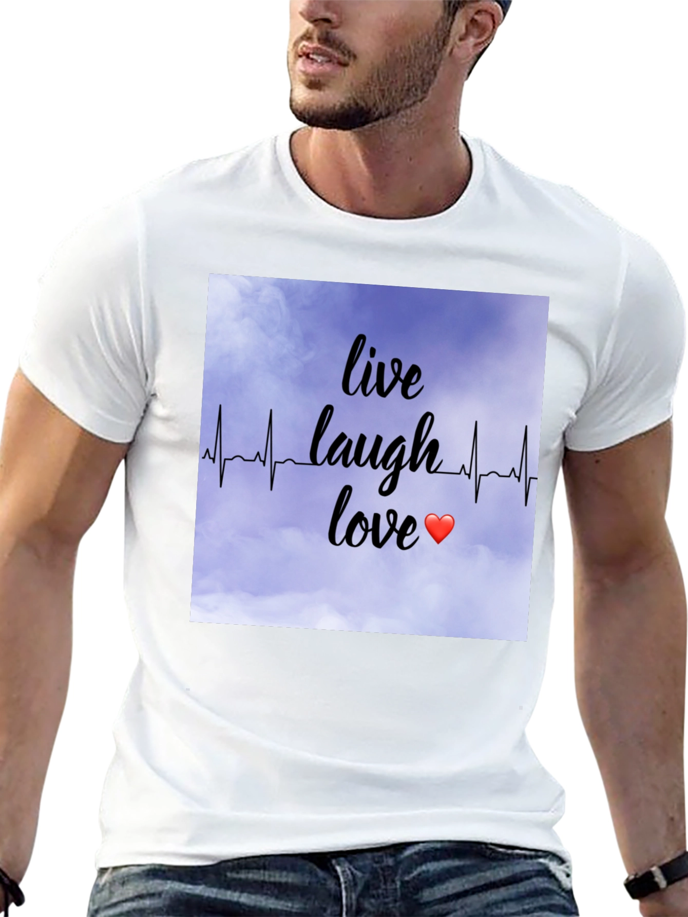 Black Live Laugh Love Heartbeat T-Shirt view 13