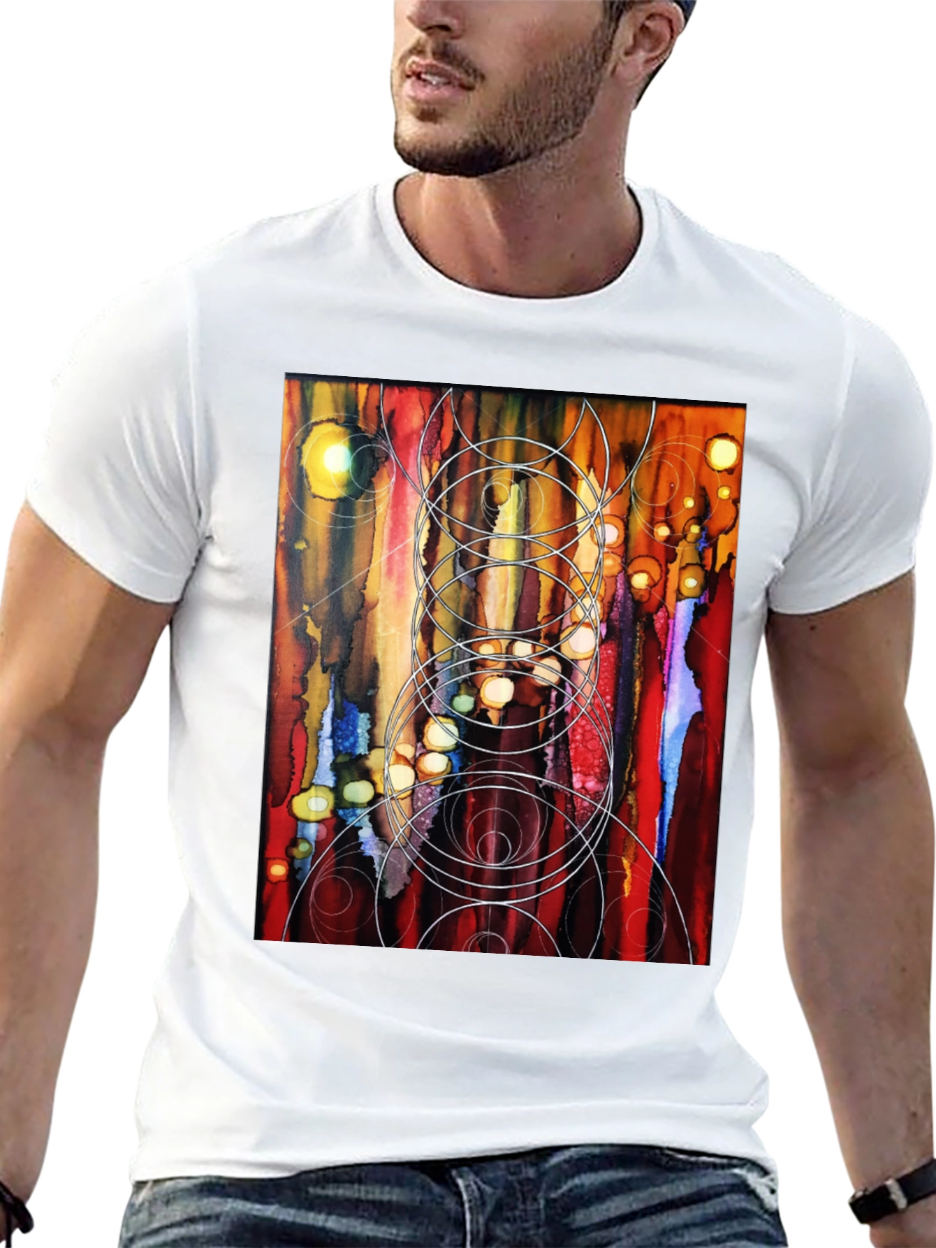 Black Abstract Art Black T-Shirt view 13