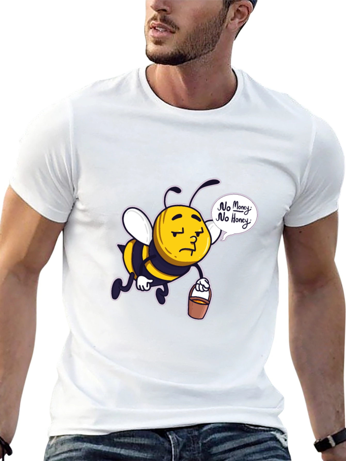 Black Sad Bee "No Money No Honey" Black T-Shirt view 13