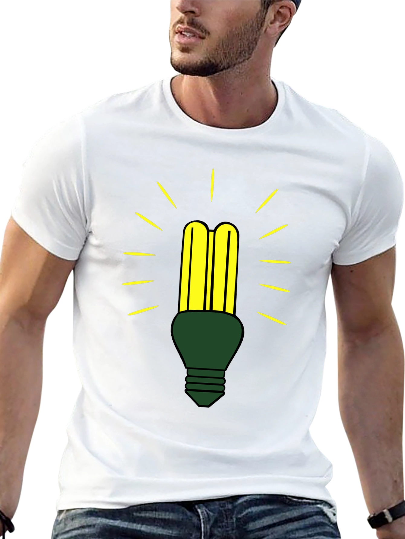 Black Eco-Friendly Light Bulb Graphic Tee view 13