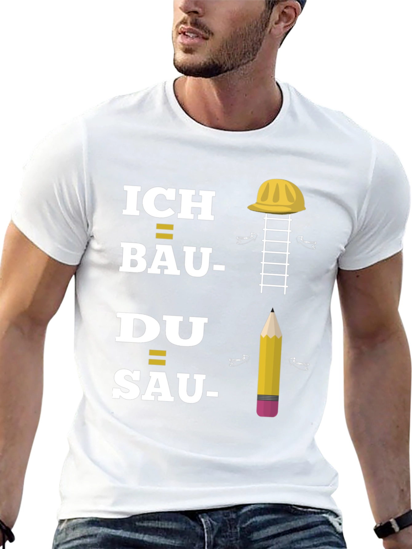 Black Construction T-Shirt: Ich Bau, Du Sau view 13