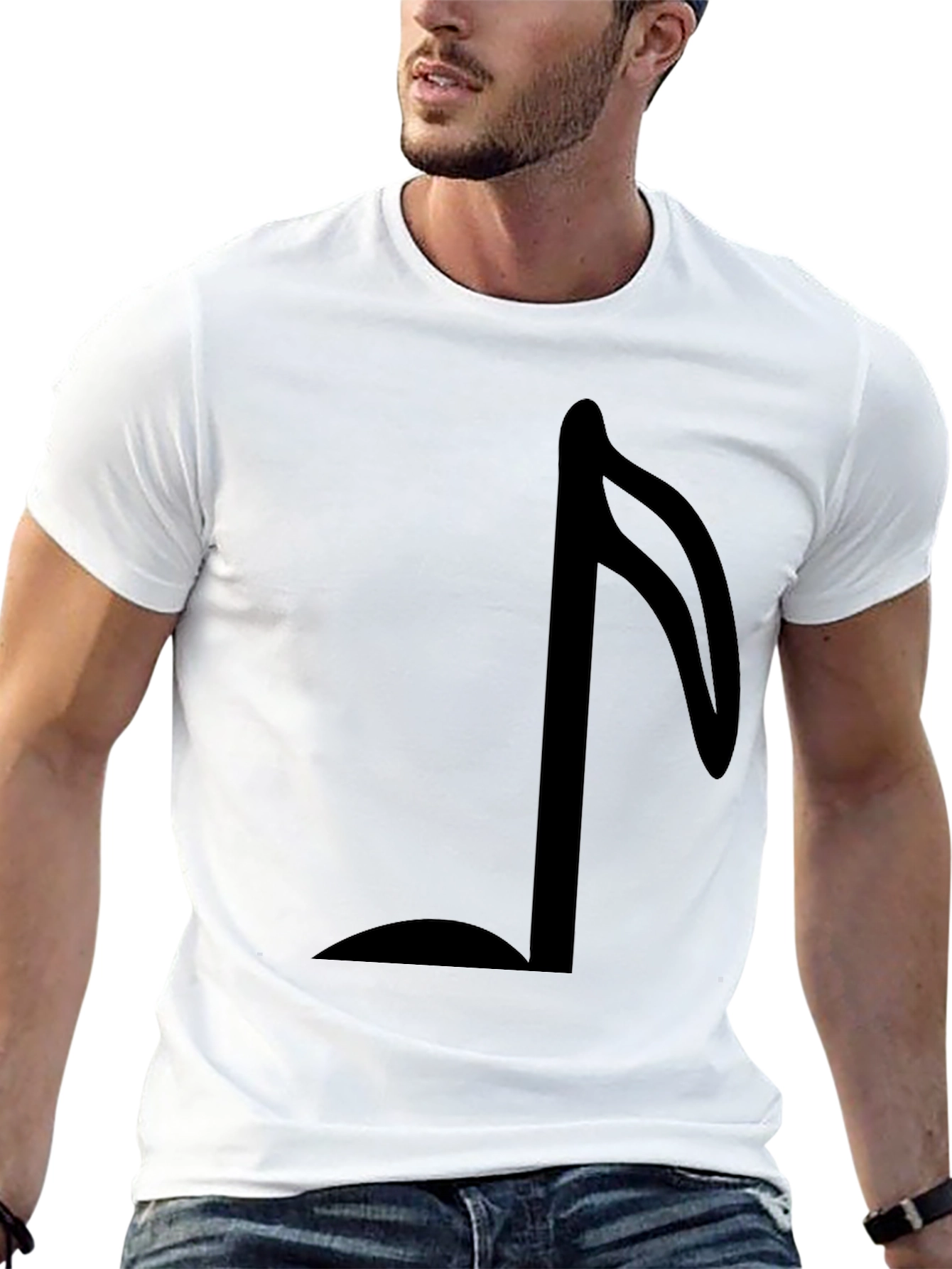 Black Music Note Graphic Black T-Shirt view 13