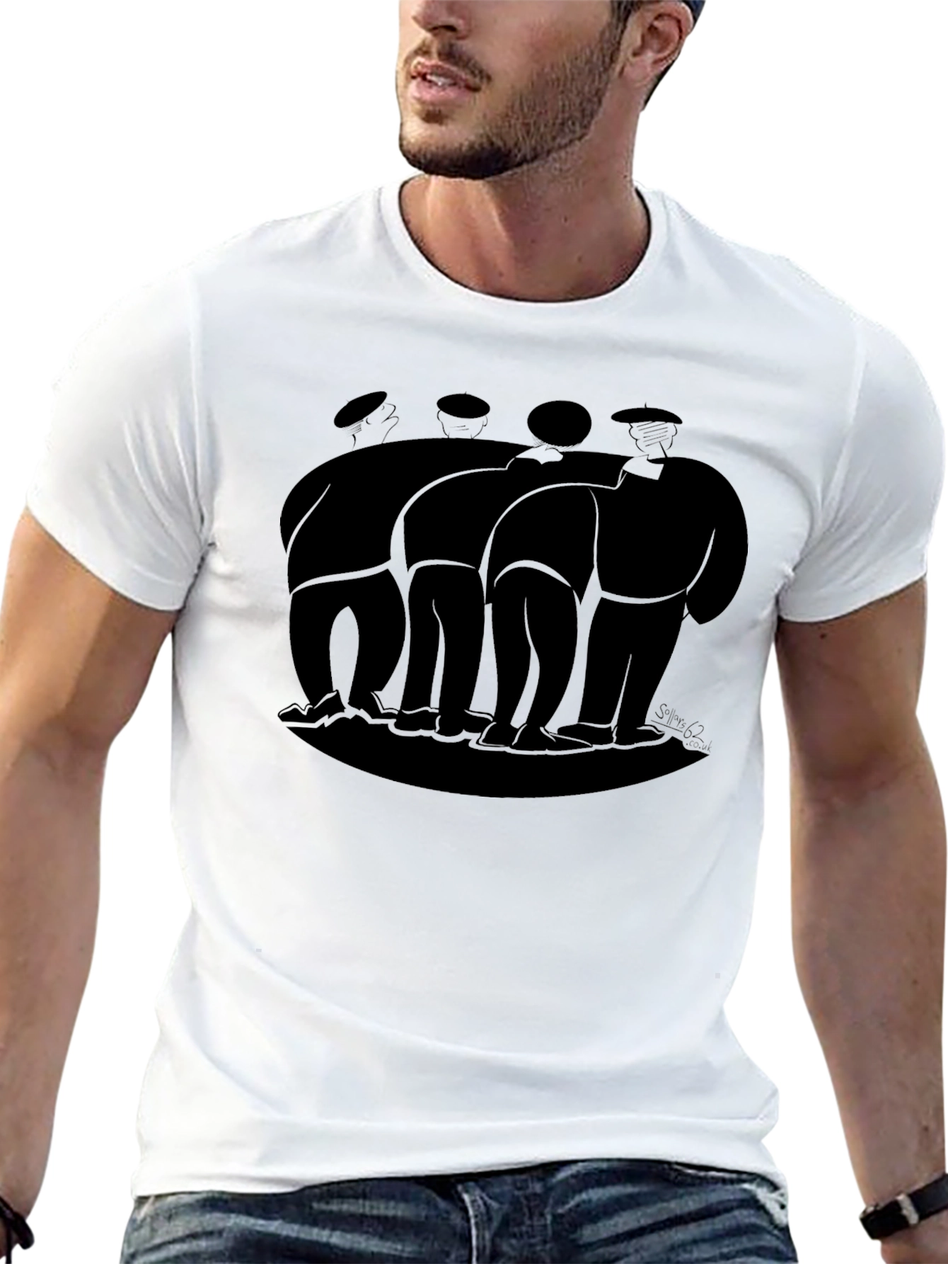 Black Abstract Men Black T-Shirt view 13