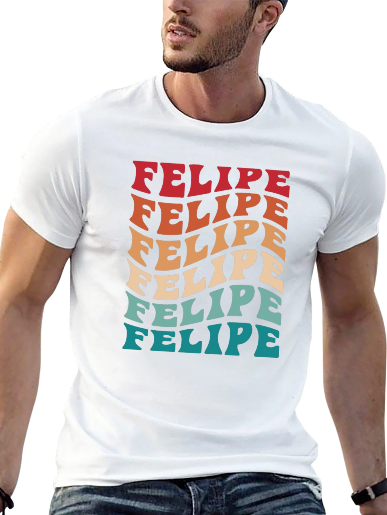 Black Retro Felipe T-Shirt - Funky Name Tee view 13
