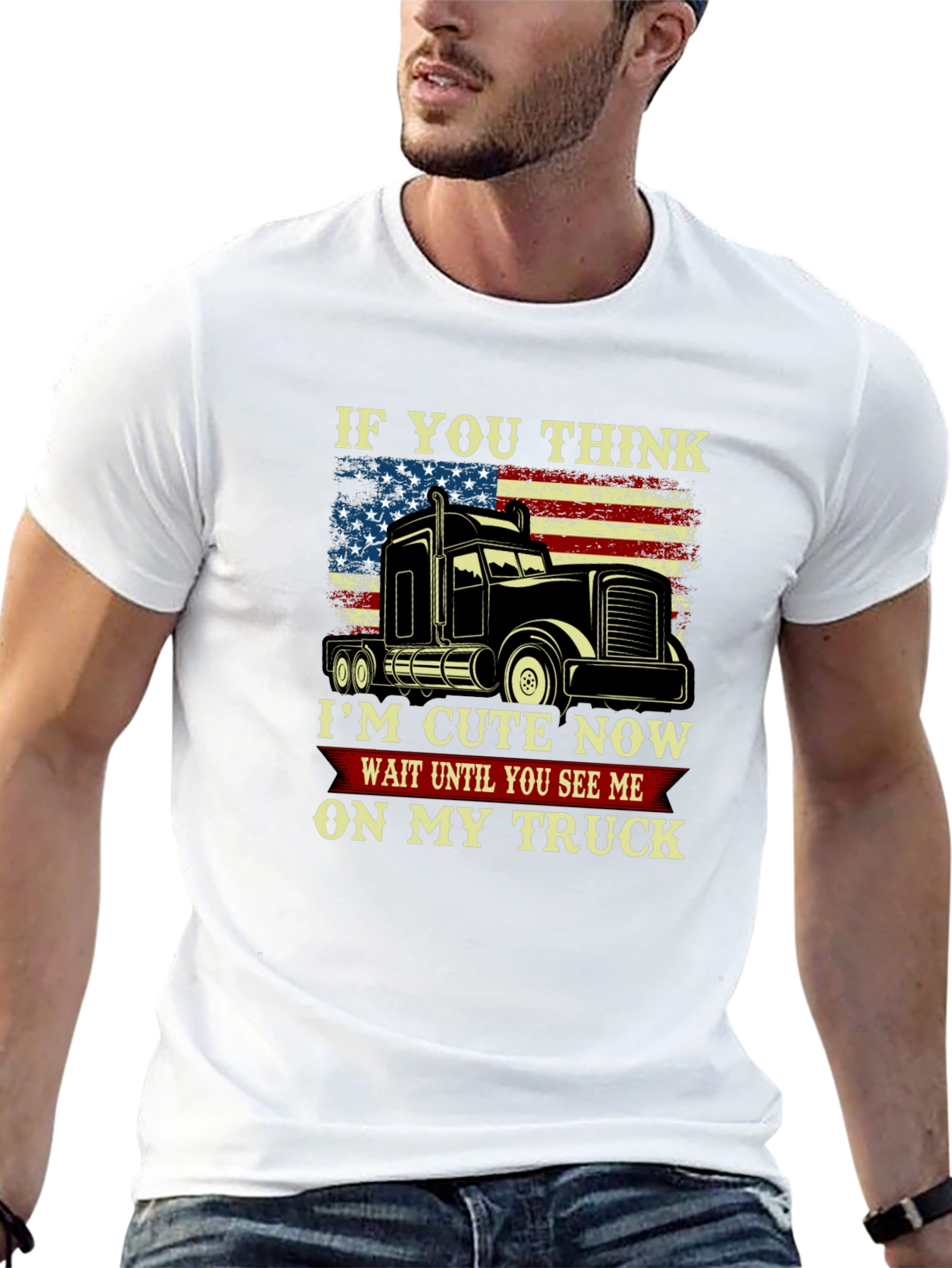 Black Trucker T-Shirt - Cute Now, Wait Until You See Me On My Truck! view 13