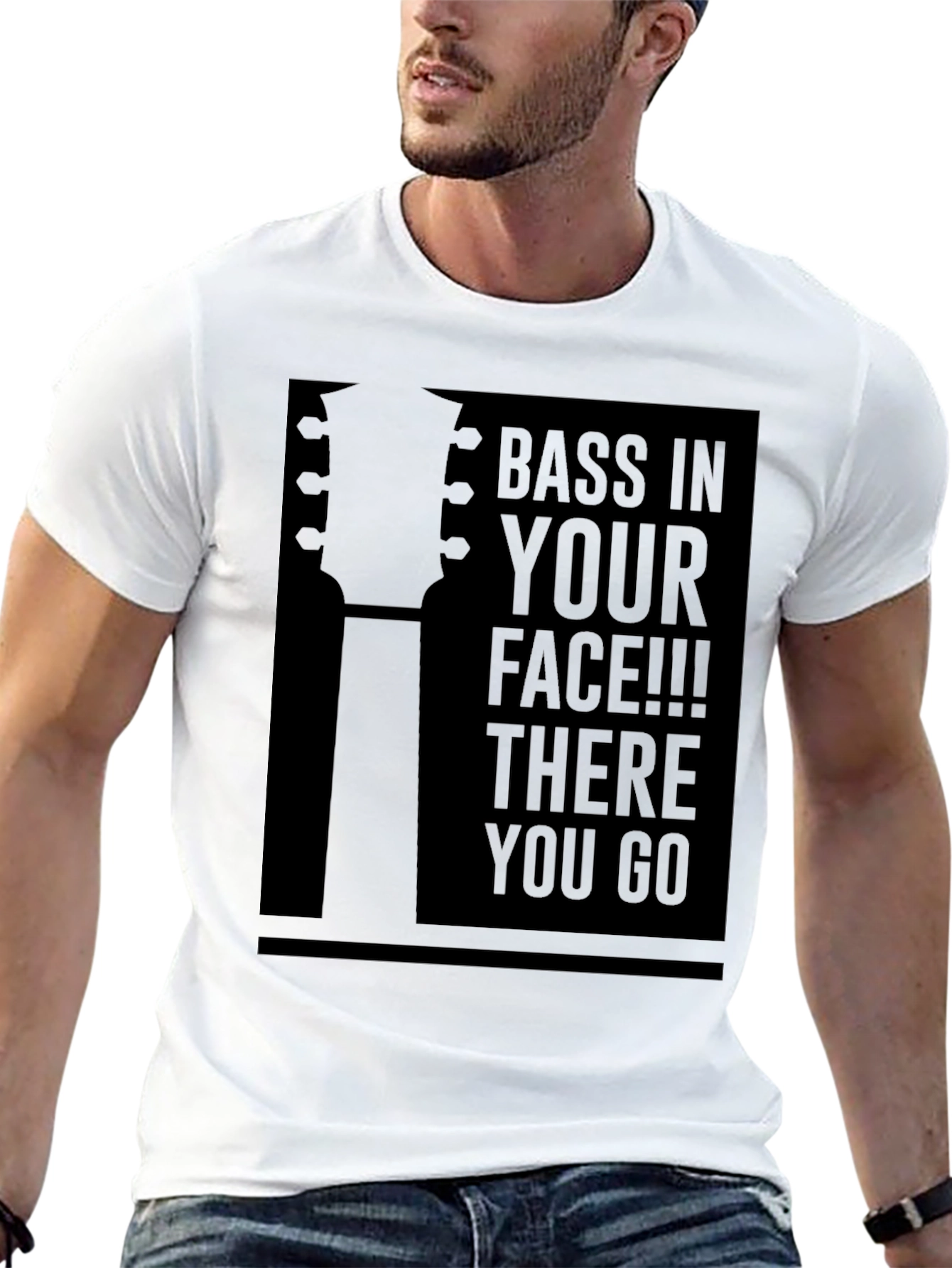 Black Bass In Your Face Graphic Tee - Black view 13