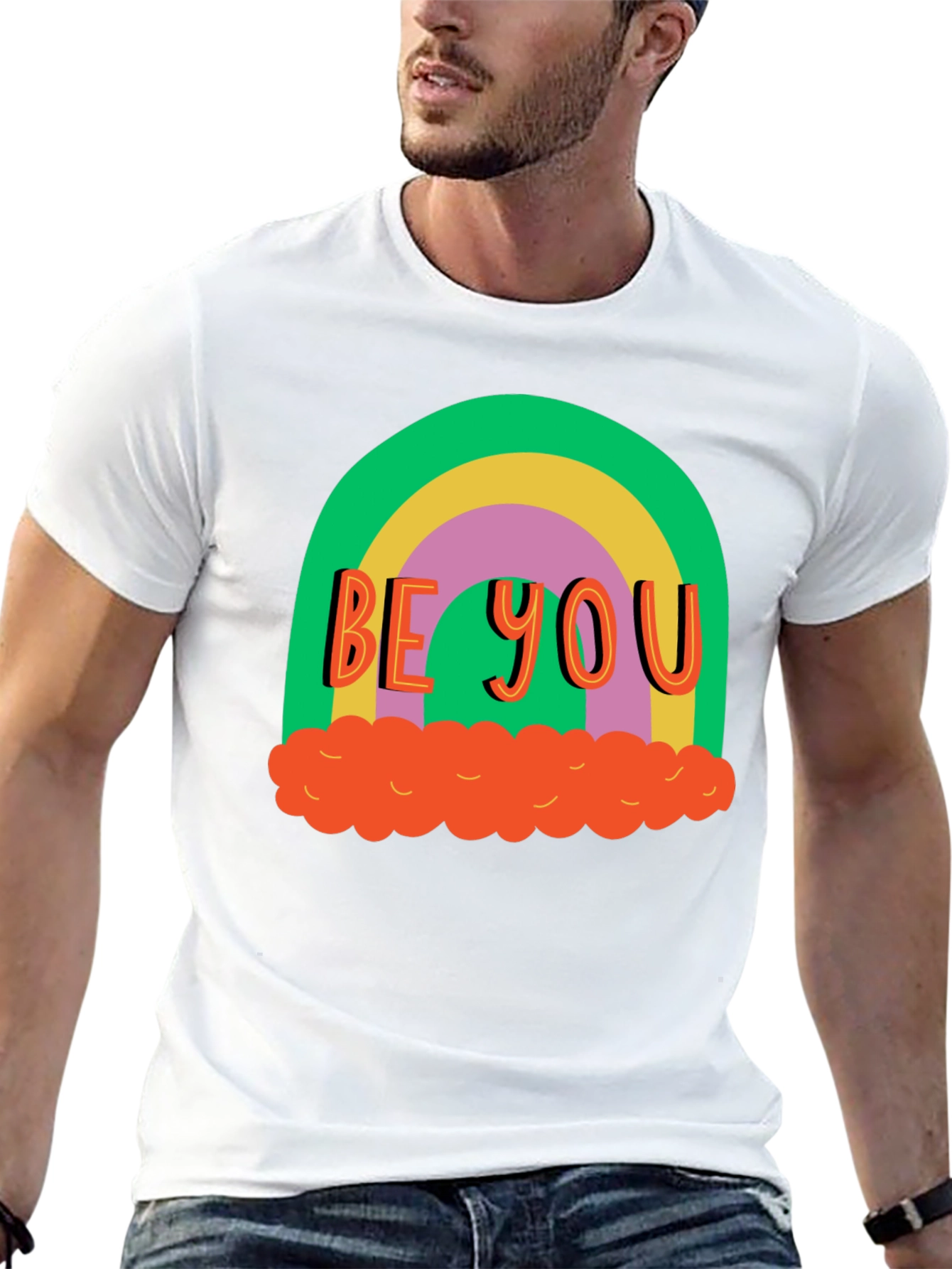 Black Be You Rainbow Graphic Tee - Black Cotton Blend view 13