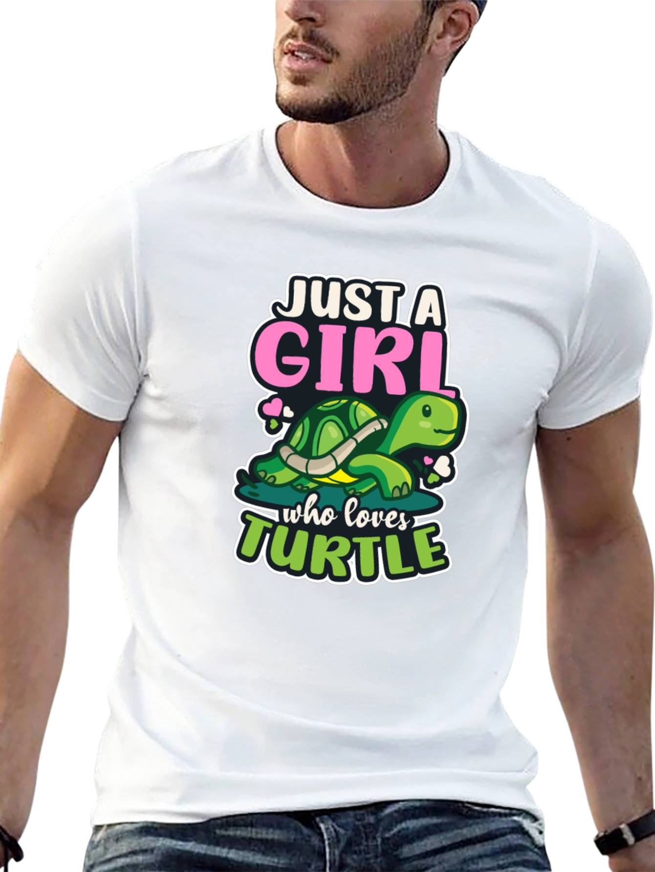 Black Just A Girl Who Loves Turtle T-Shirt view 13
