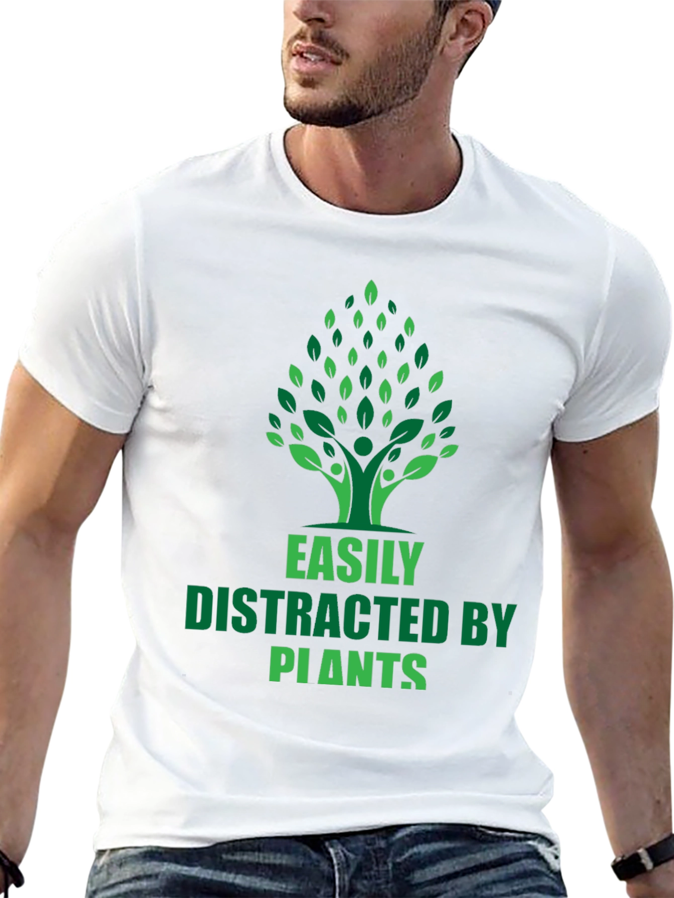 Black Easily Distracted by Plants Graphic T-Shirt view 13