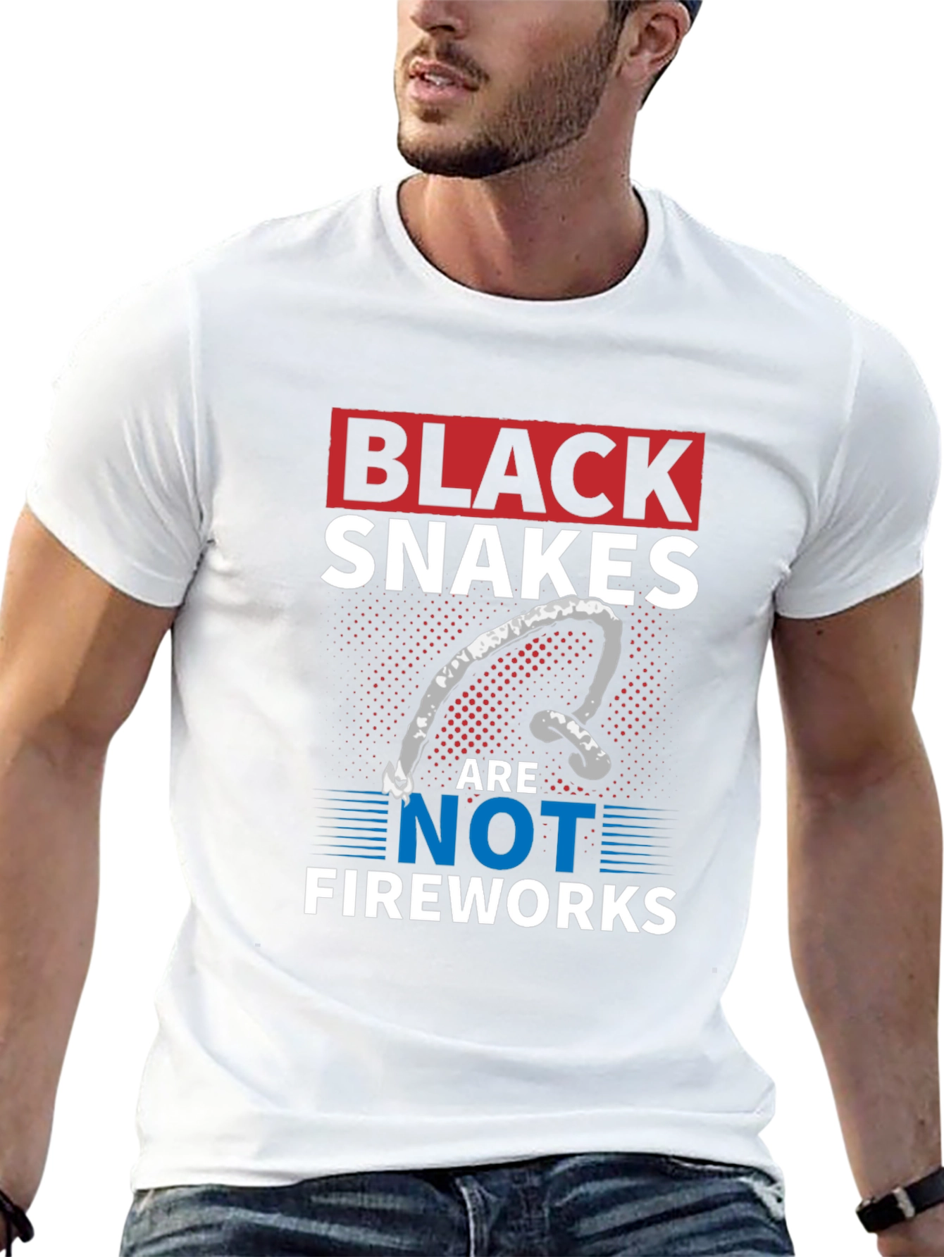 Black Black Snakes Are Not Fireworks T-Shirt view 13