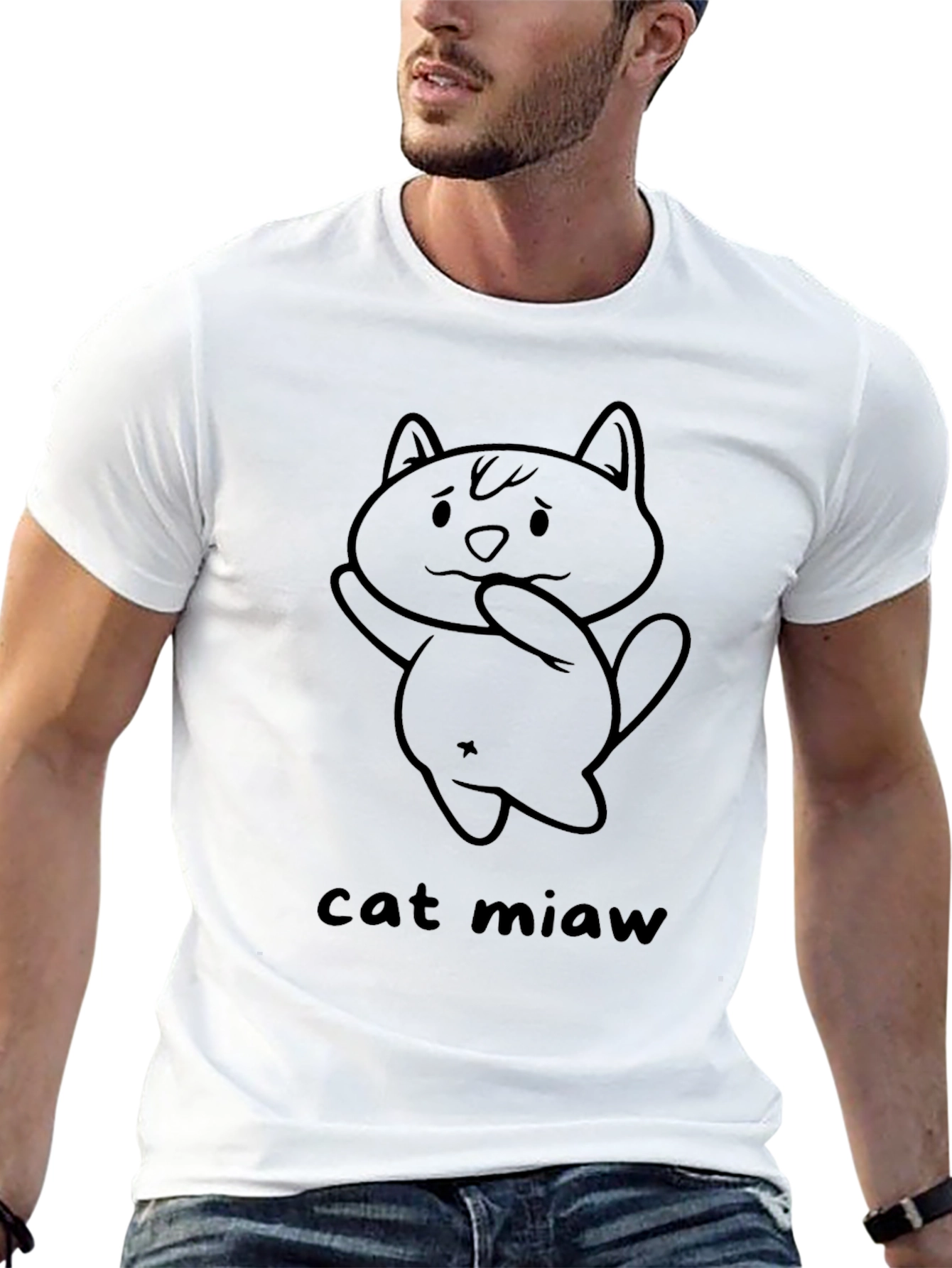 Black Cat Miaw Graphic T-Shirt view 13