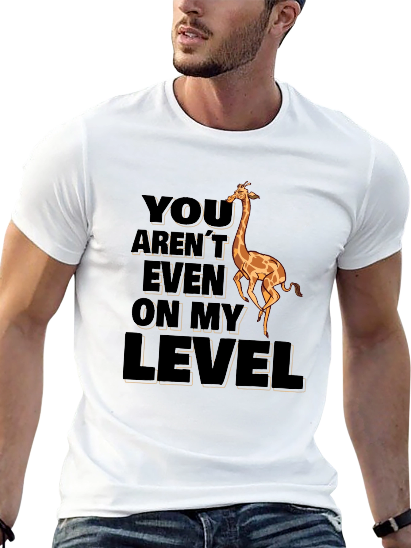 Black Funny Giraffe T-Shirt - You Aren't Even On My Level view 13