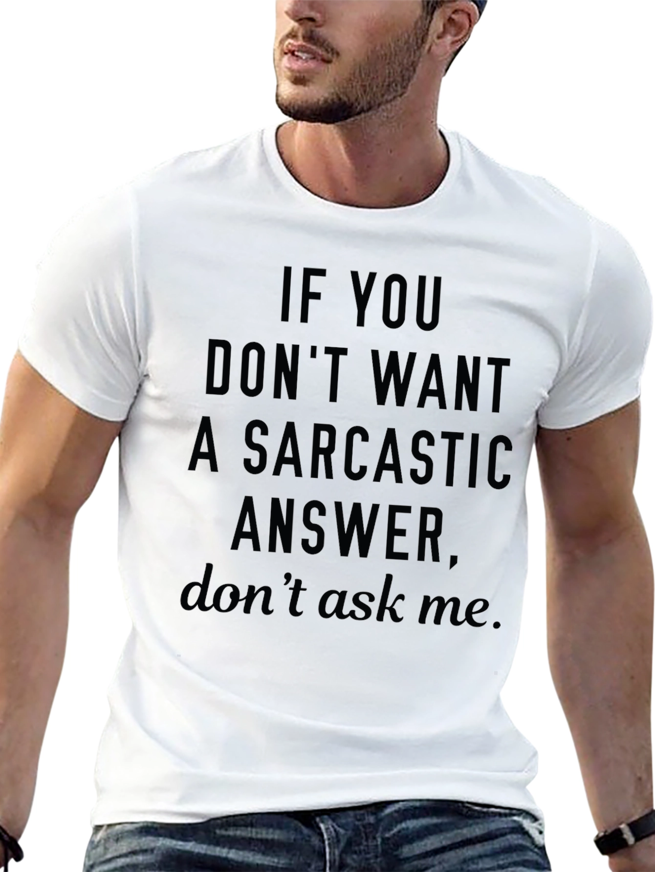 Black Sarcastic Answer T-Shirt - Funny Novelty Tee view 13