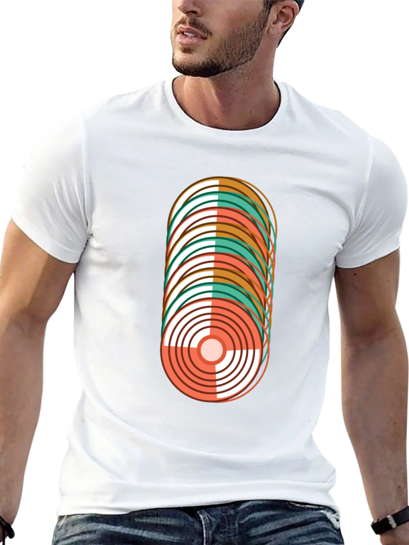 Black Retro Record Stack Graphic Tee view 13