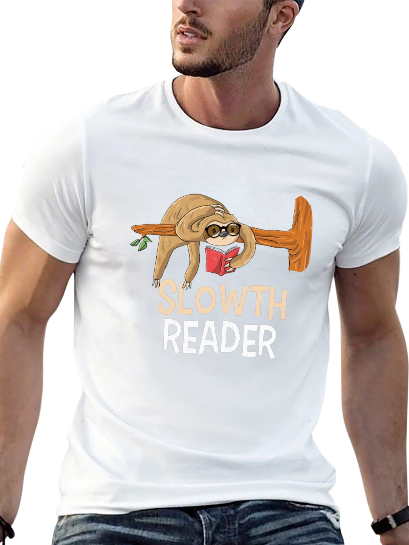 Black Sloth Reader Graphic Tee - Book Lover Shirt view 13