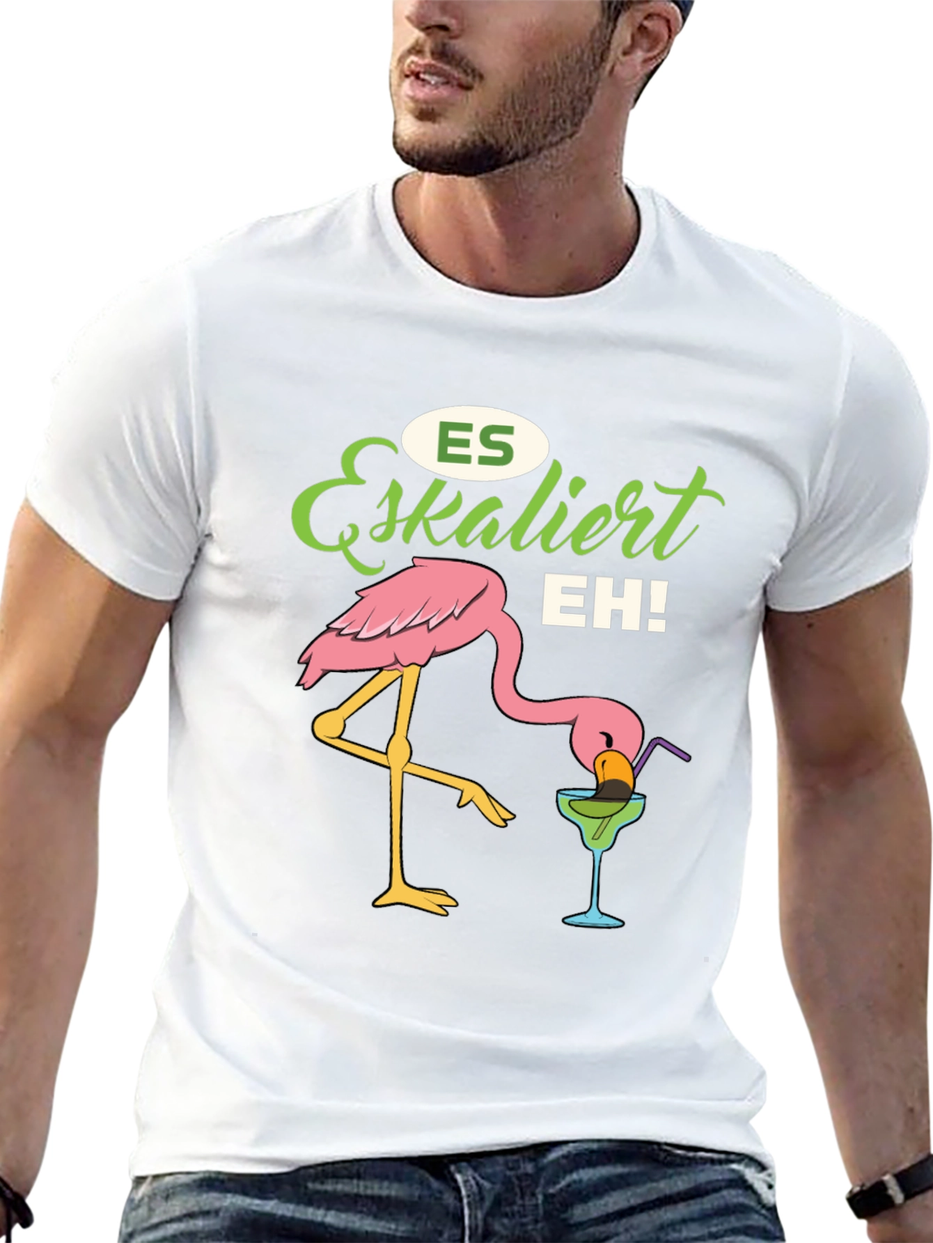 Black Es Eskaliert EH! Flamingo T-Shirt view 13