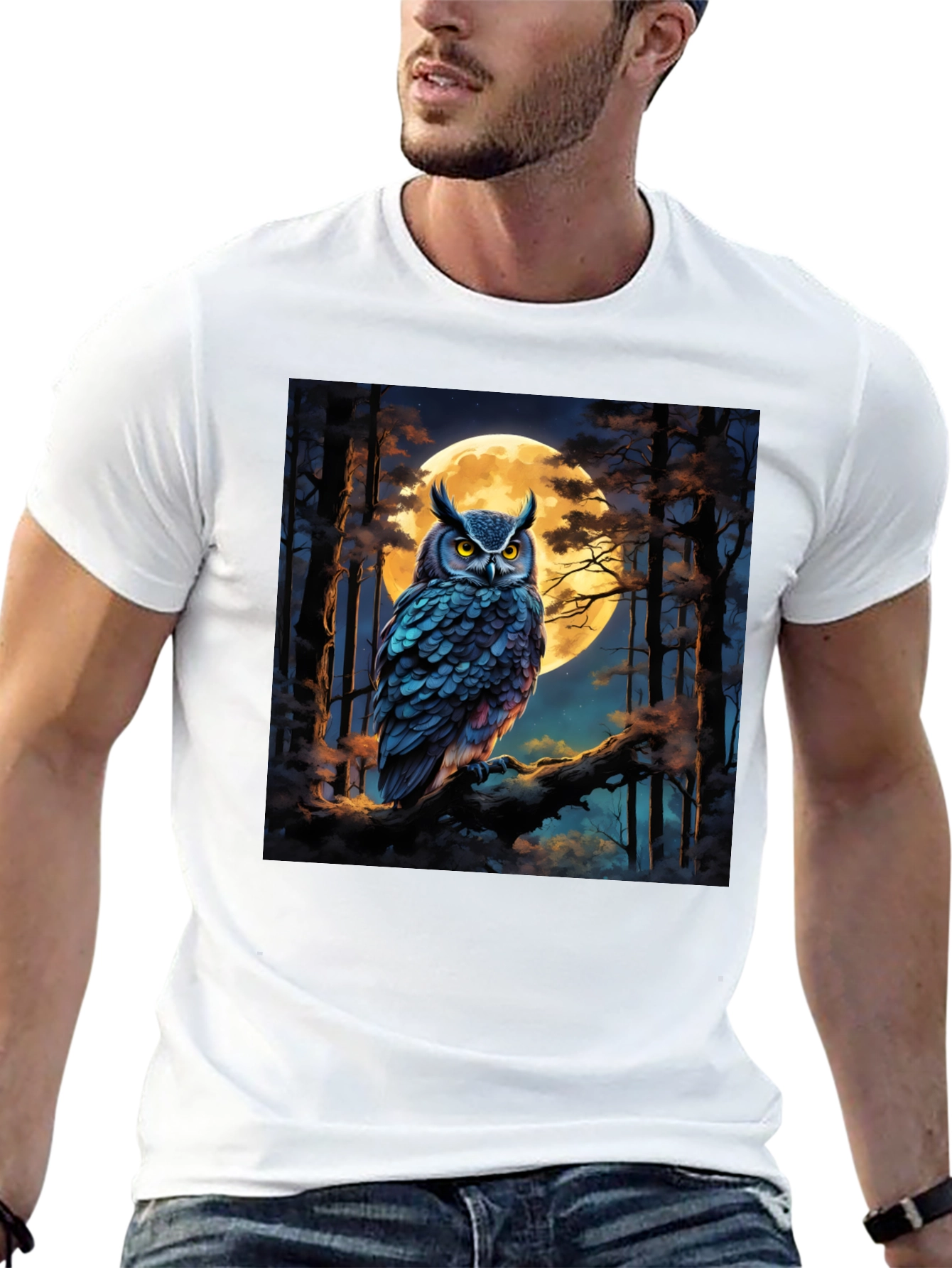Black Owl Moon Black Graphic Tee view 13