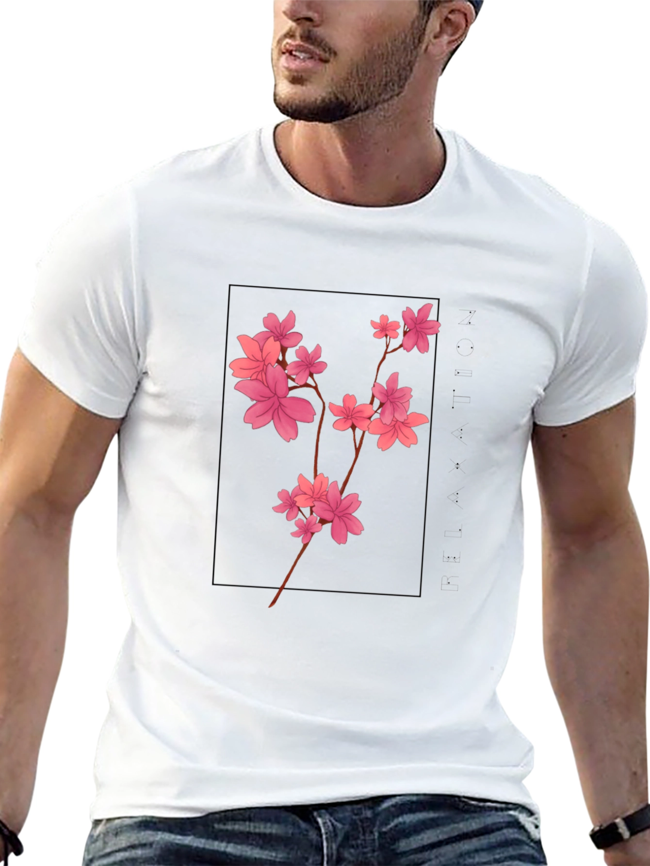Black Cherry Blossom T-Shirt - Black Graphic Tee view 13