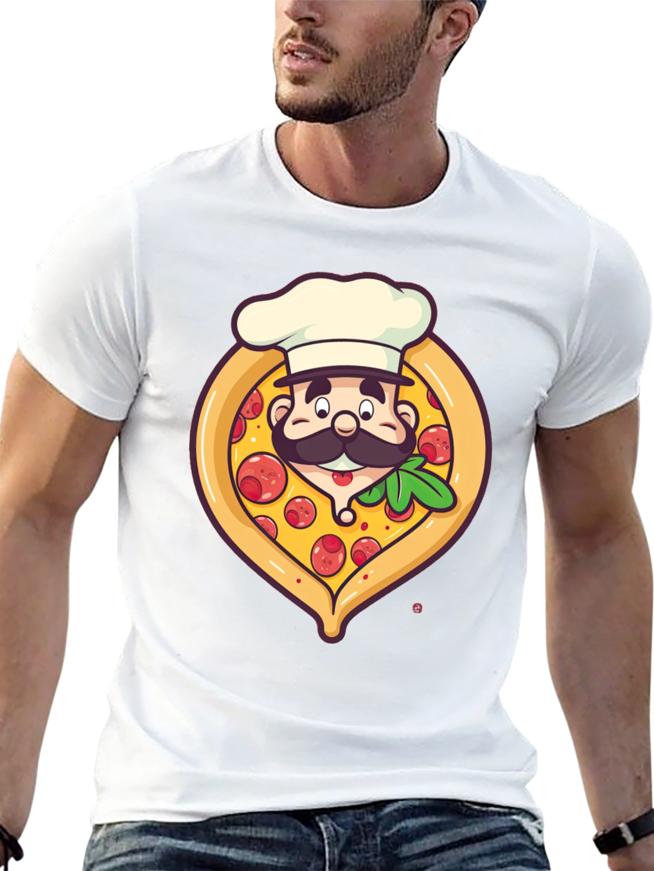 Black Pizza Chef Graphic T-Shirt - Unique Design view 13