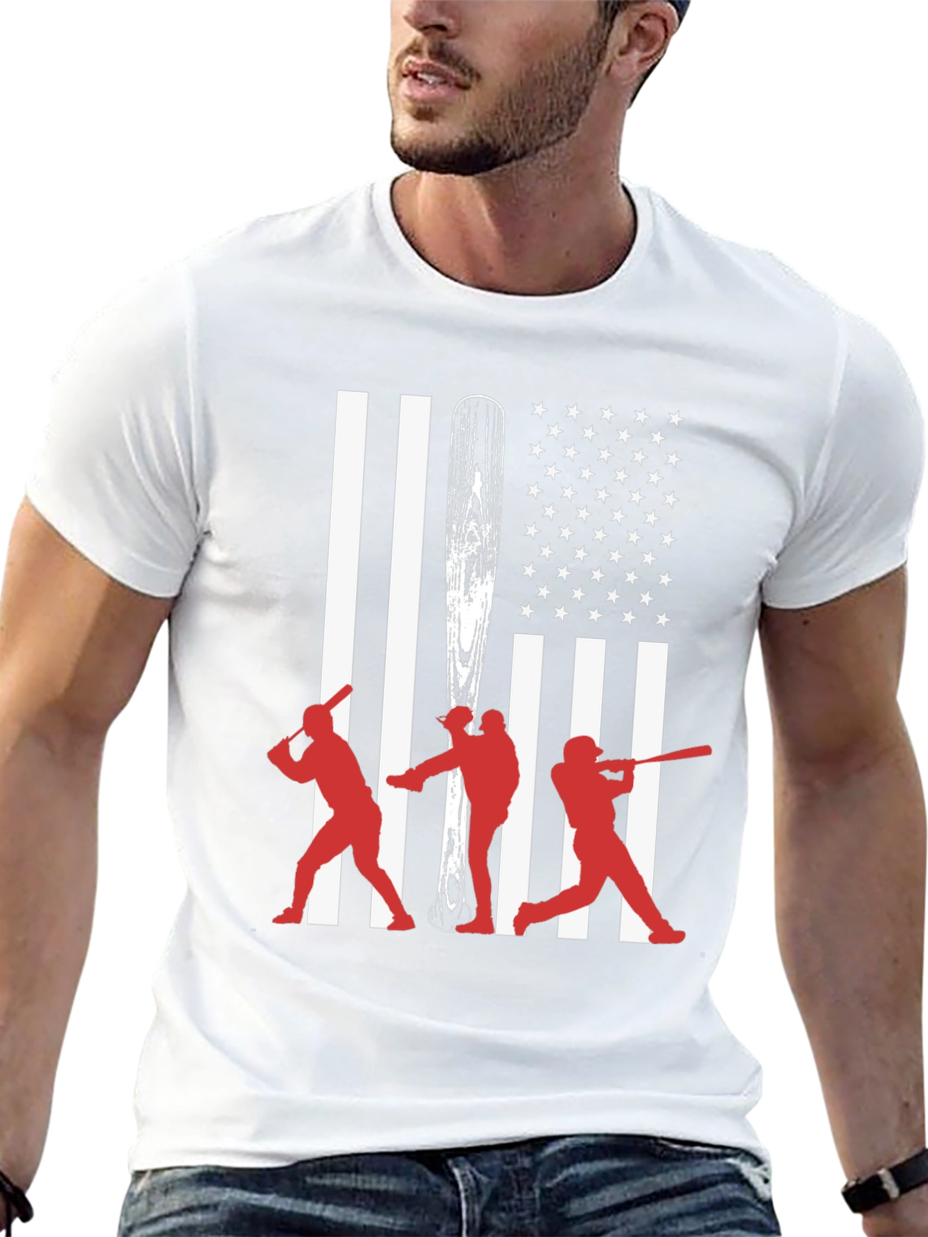 Black American Baseball T-Shirt view 13