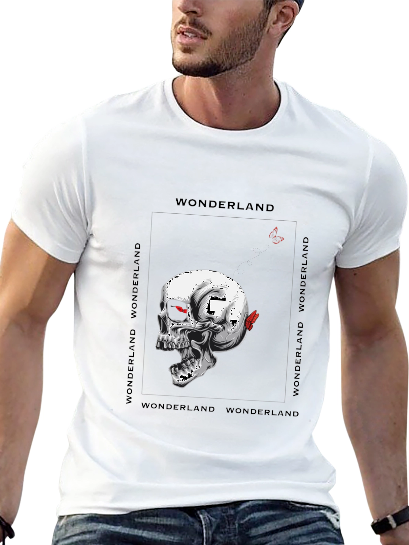 Black Skull Wonderland Graphic Tee - Black T-Shirt view 13