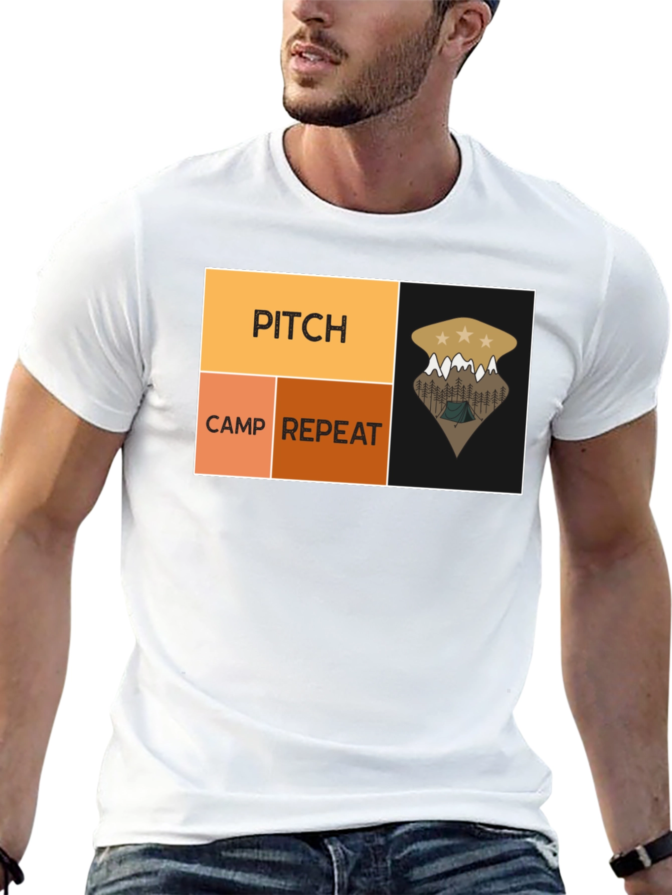 Black Pitch Camp Repeat Camping T-Shirt view 13