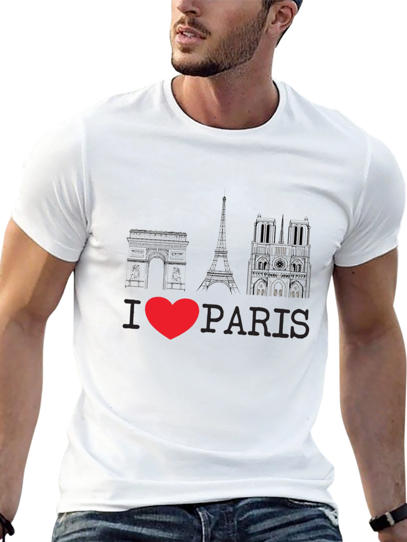 I Love Paris Black Graphic Tee - 13