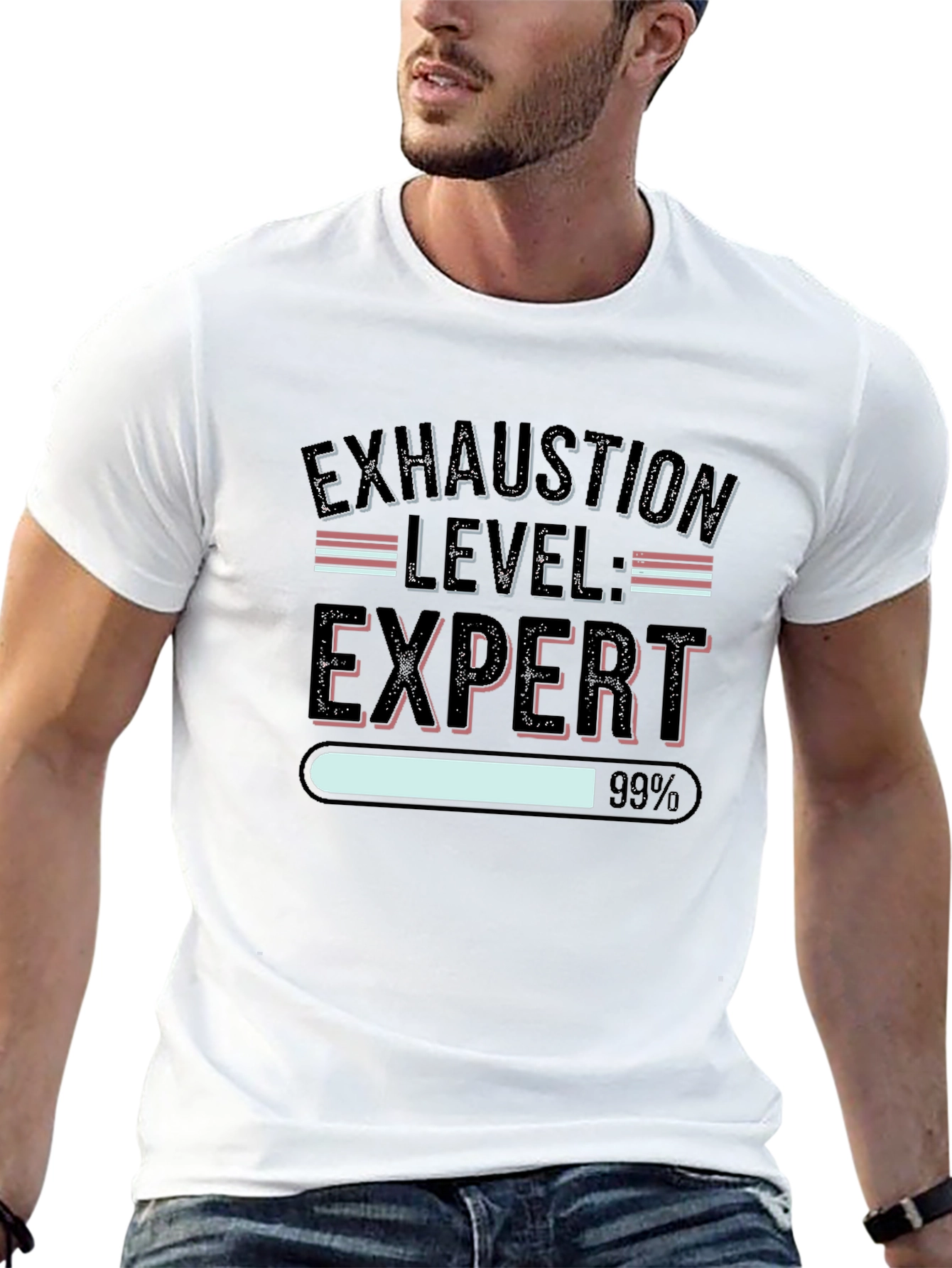 Black Exhaustion Level: Expert Black Graphic Tee view 13