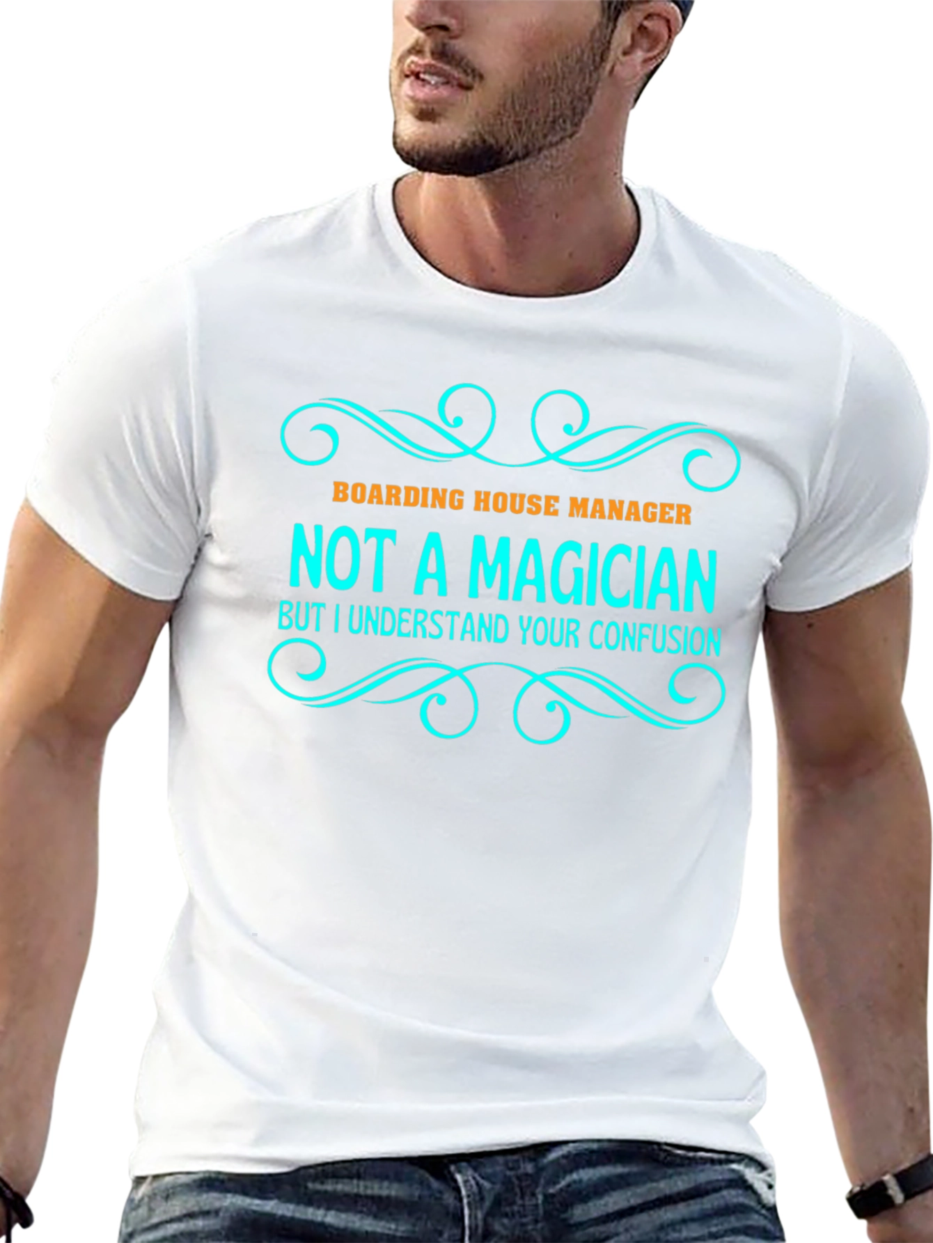 Black Boarding House Manager T-Shirt: Not a Magician Tee view 13