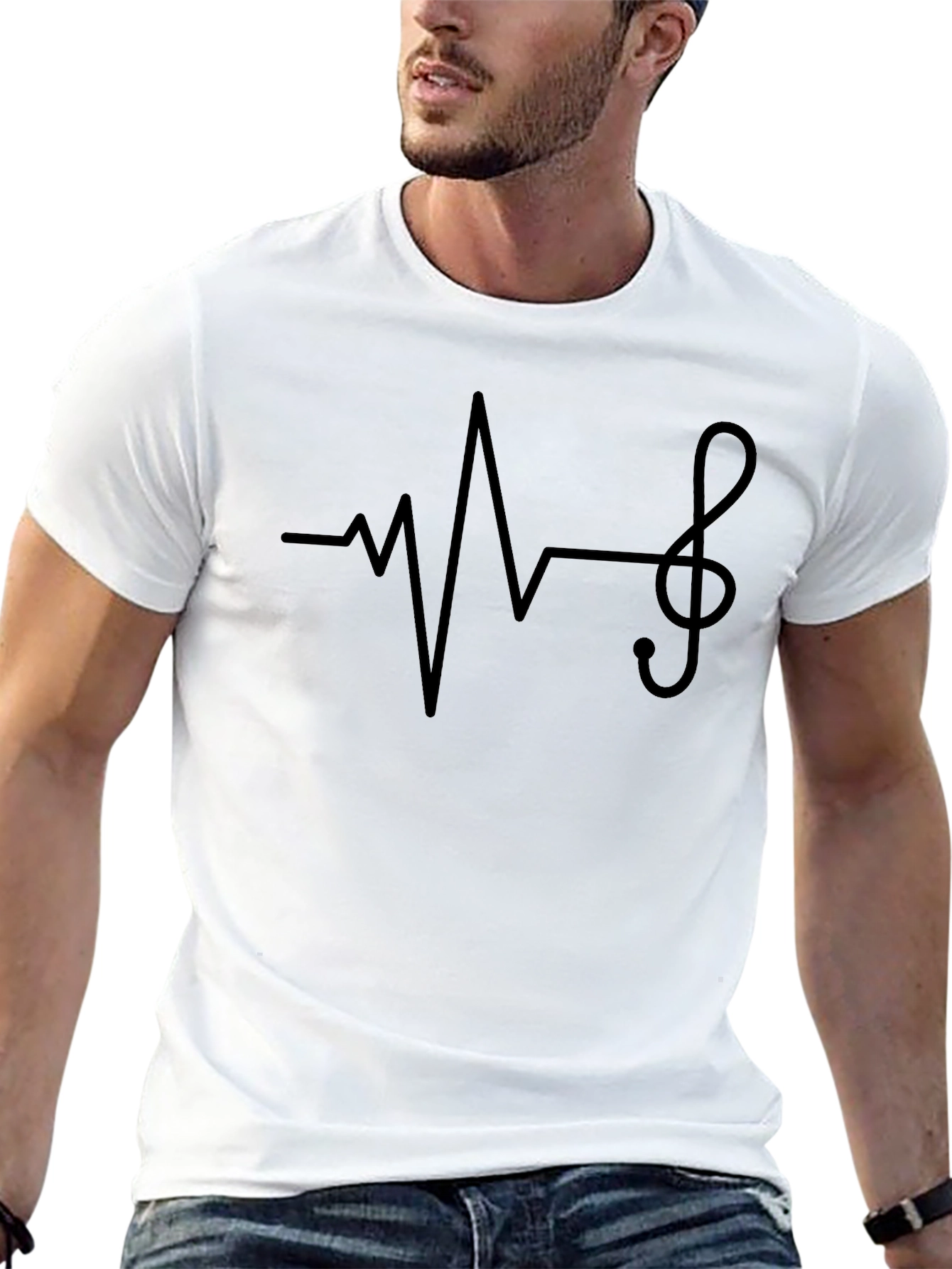 Black Music Lover's Heartbeat T-Shirt view 13