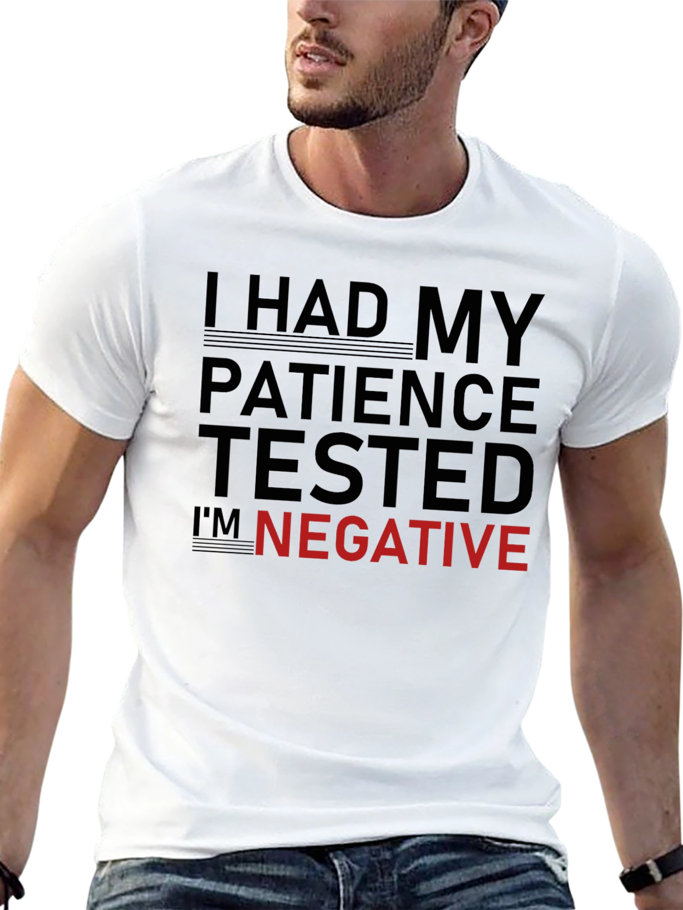 Black Patience Tested Negative Slogan T-Shirt view 13