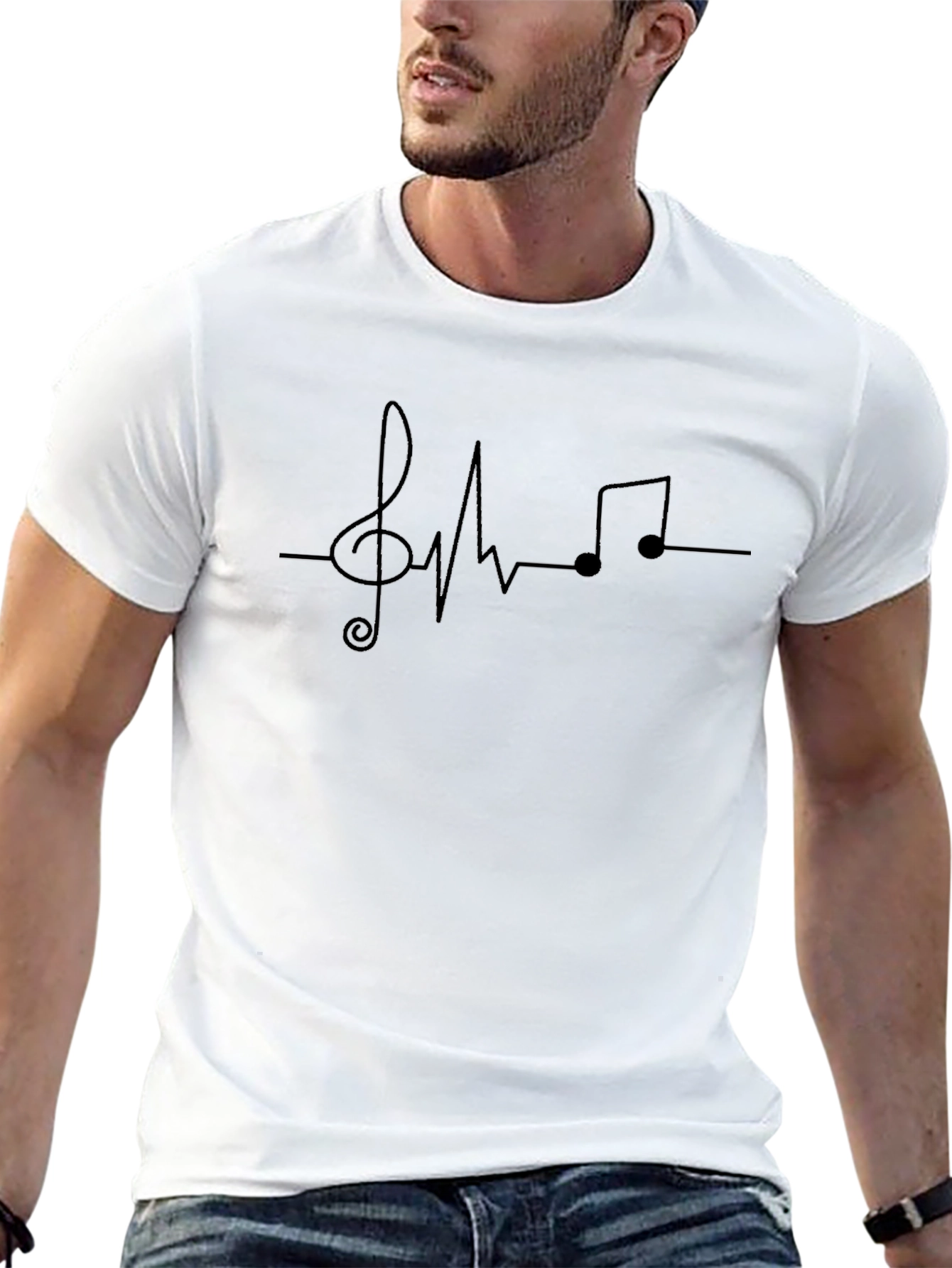 Black Music Heartbeat T-Shirt - Trendy Graphic Tee view 13